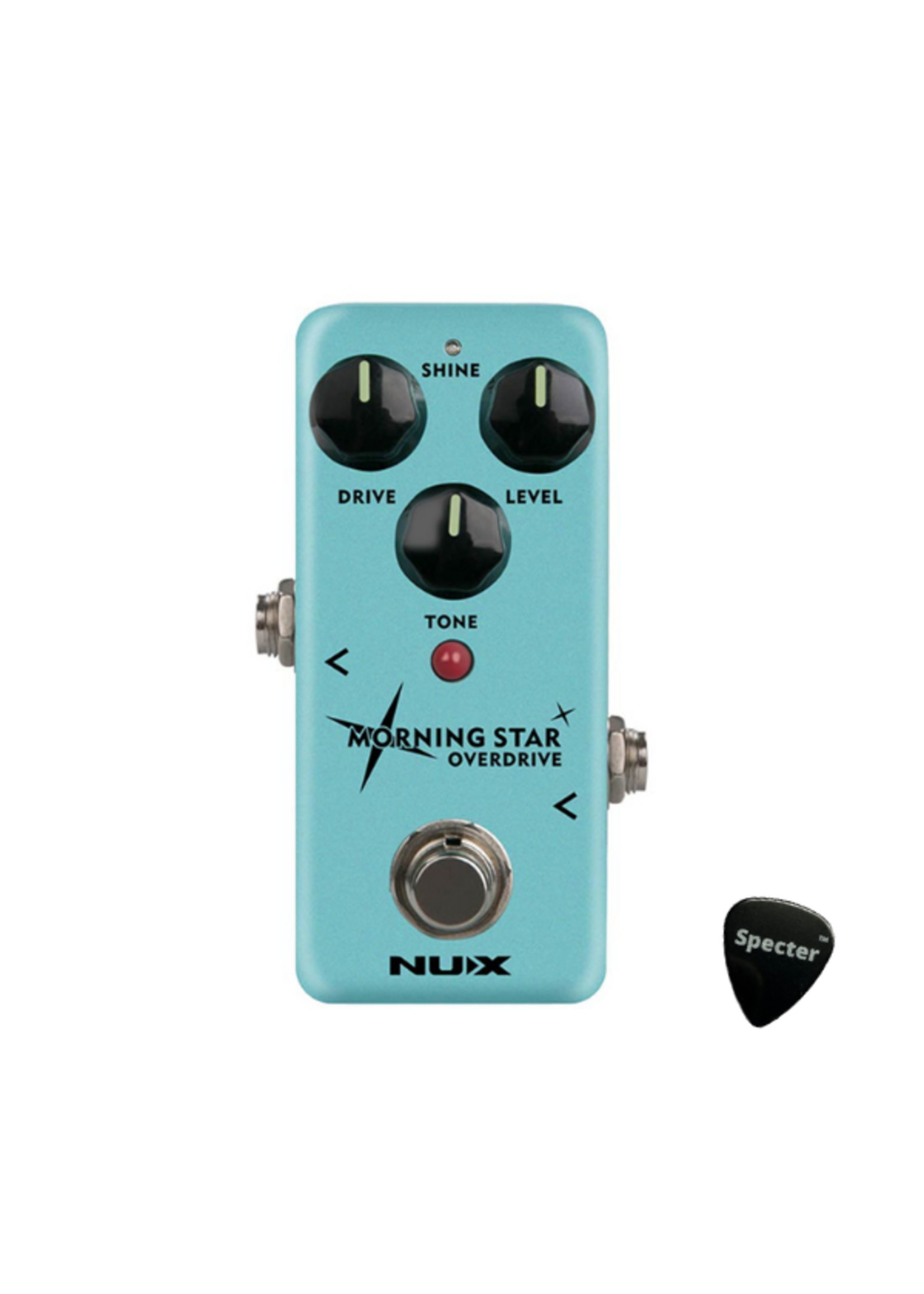 NUX Nux Morning Star Overdrive Mini Core Gitaar Effectpedaal Met Specter Plectrum