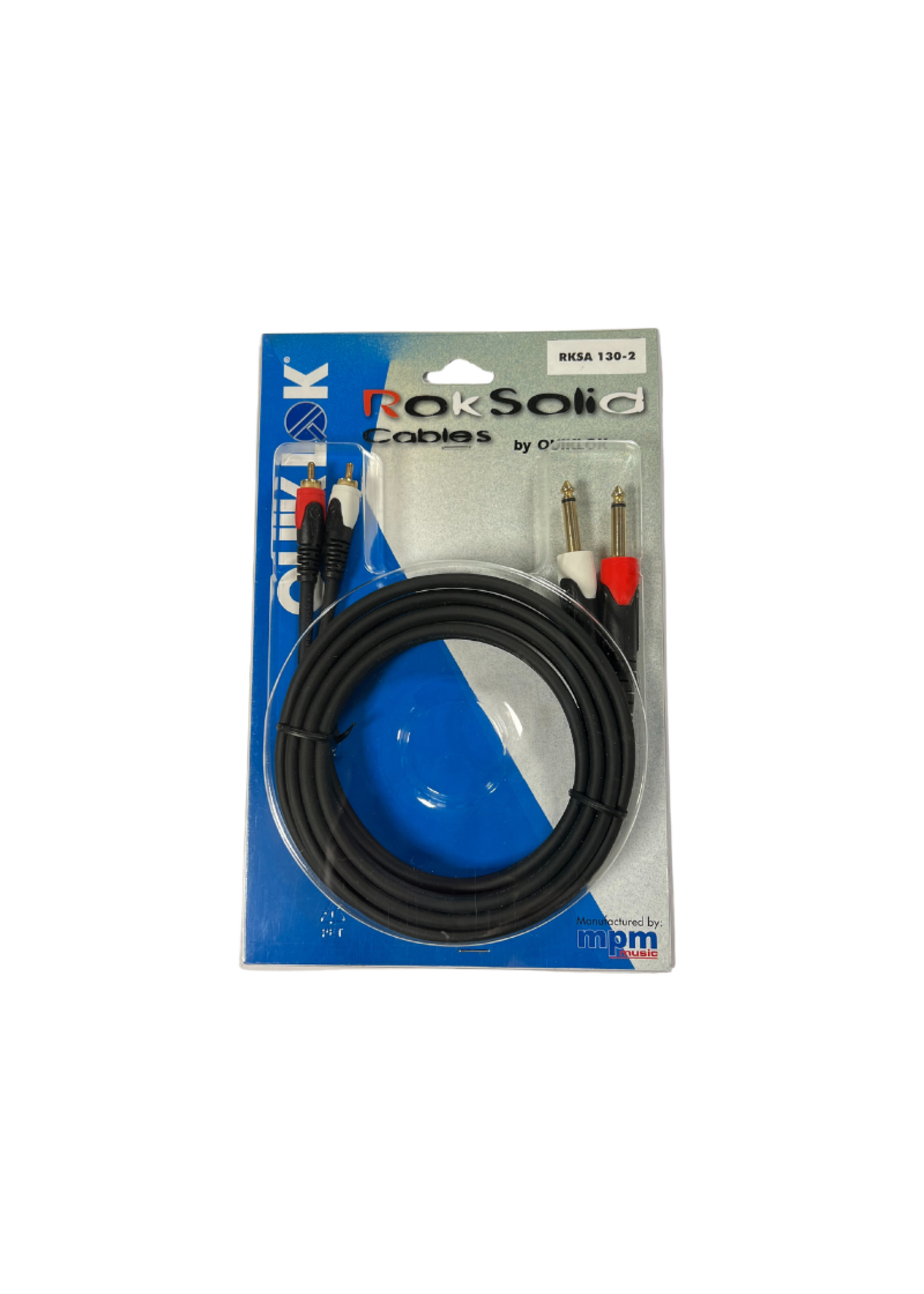 quiklock Quiklok Professionele Audio Kabel - 2x RCA Tulp naar 2x Mono Jack  - 2 Meter