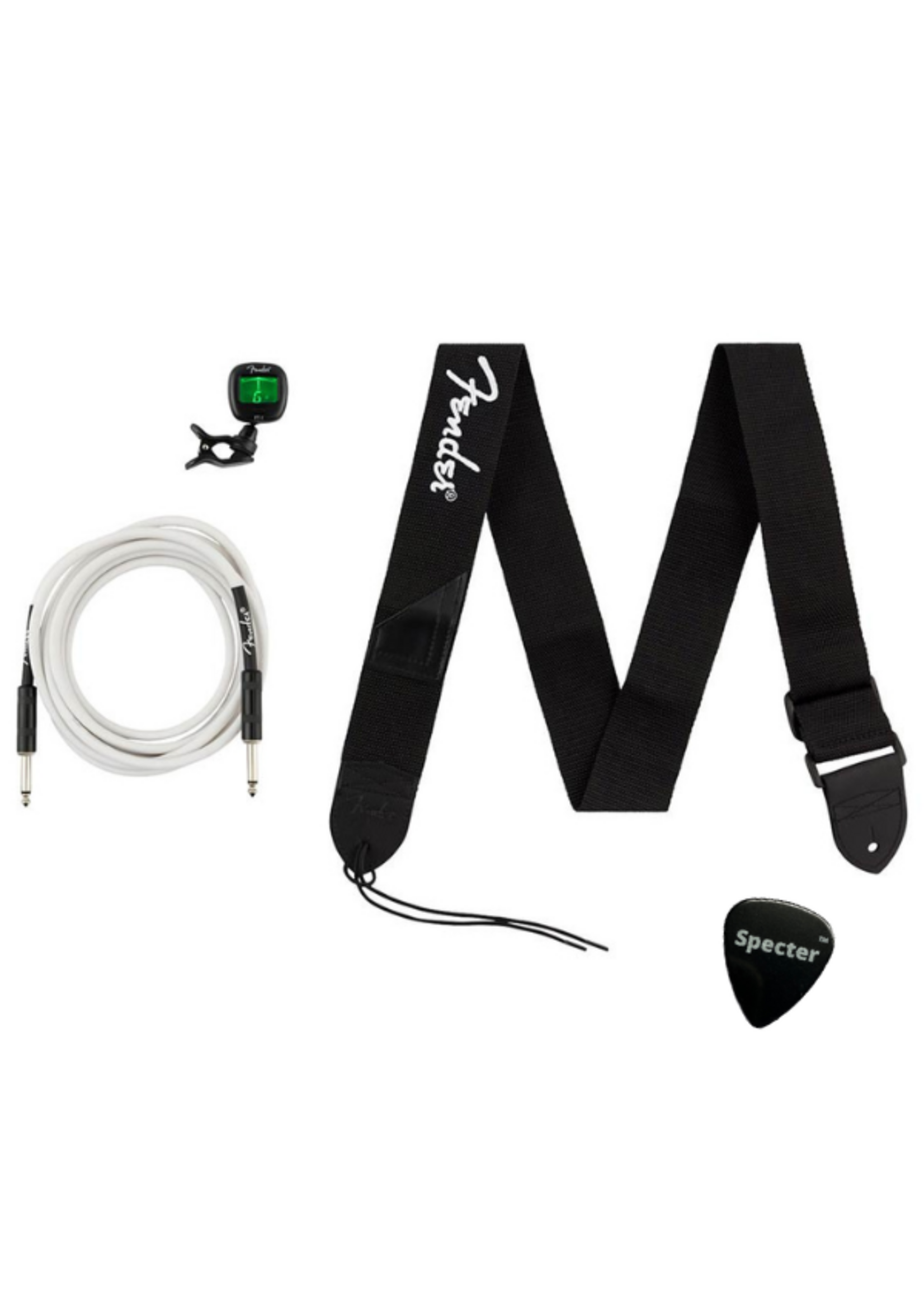 Fender Fender Gitaar Accessories Starter Pack - Gitaar Kabel - Stemapparaat - Gitaarriem - Specter Plectrum