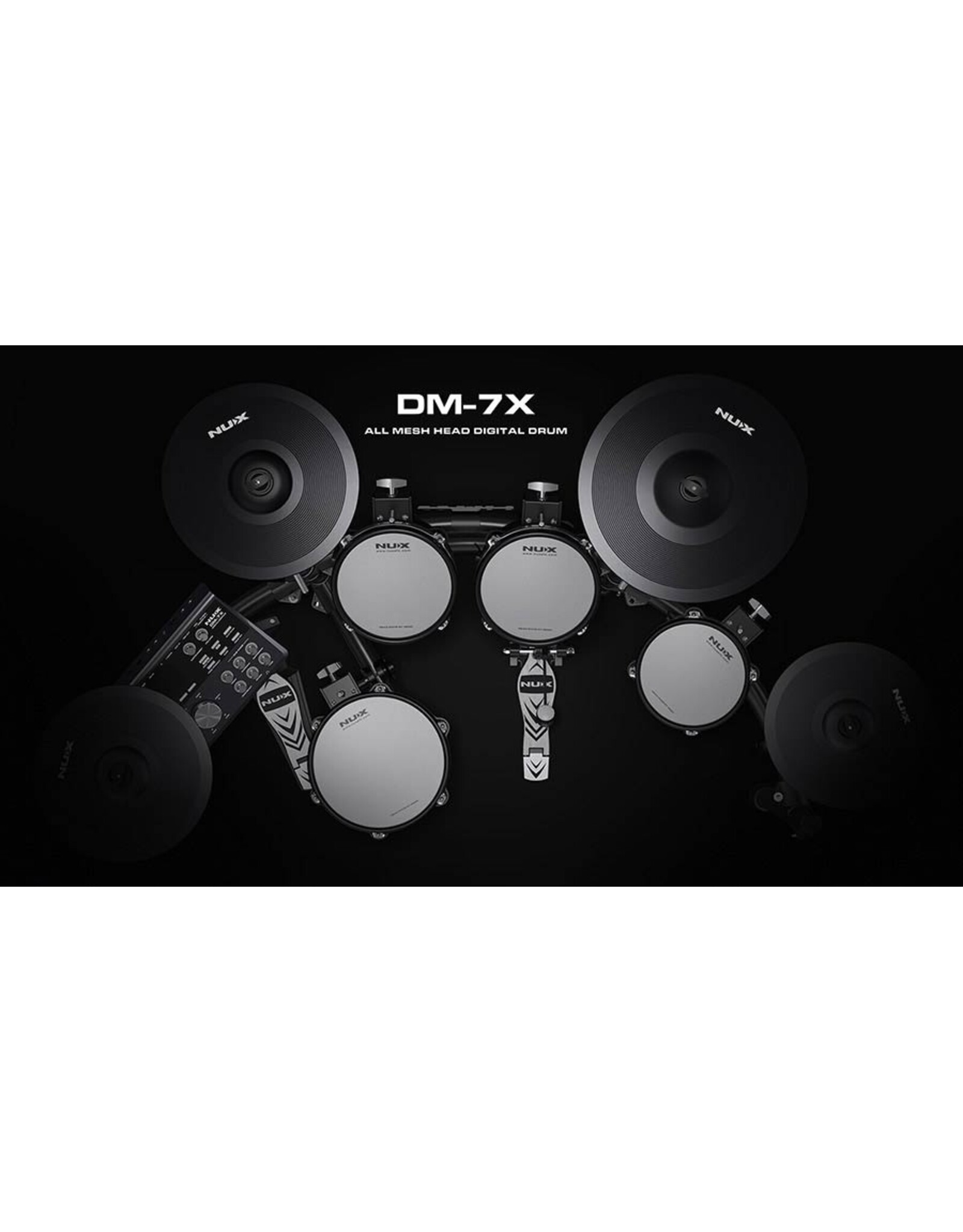 NUX NUX DM-7X | NUX All Mesh Head (REMO) Digital Drum Kit – Professionele Drumervaring met Remo Mesh Heads