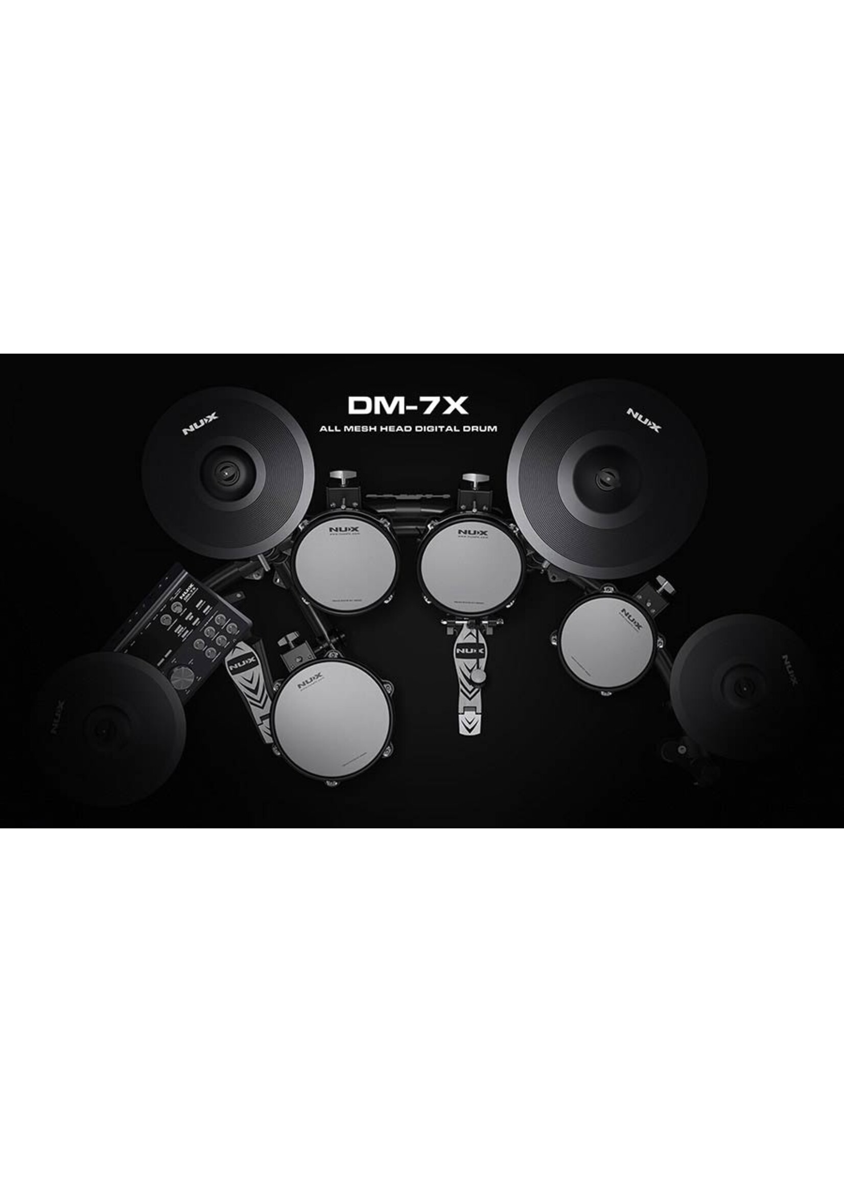 NUX NUX DM-7X | NUX All Mesh Head (REMO) Digital Drum Kit – Professionele Drumervaring met Remo Mesh Heads