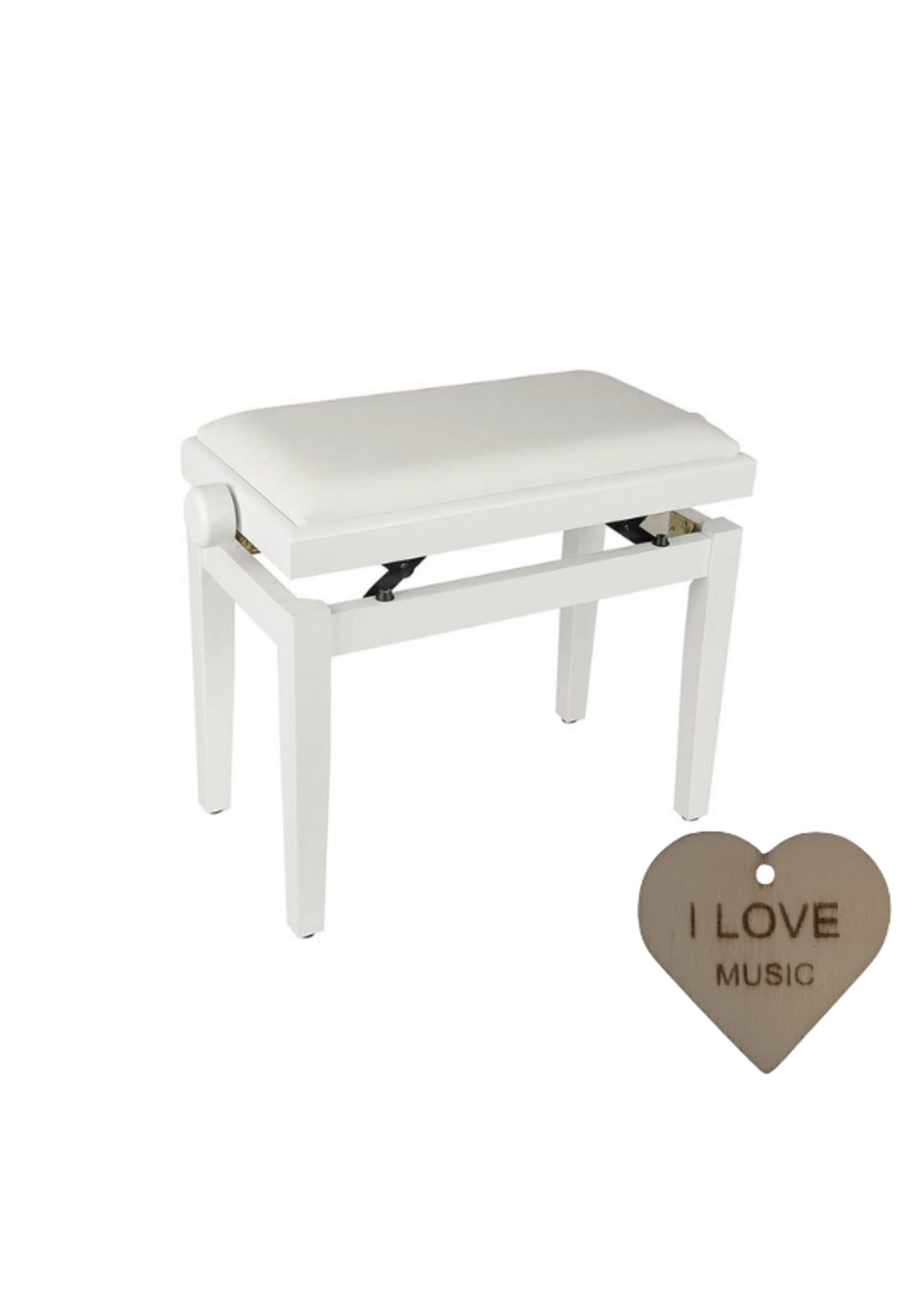 boston Boston Klassieke Pianokruk | Verstelbare Zitting | Met Specter Sleutelhanger | Pianobank