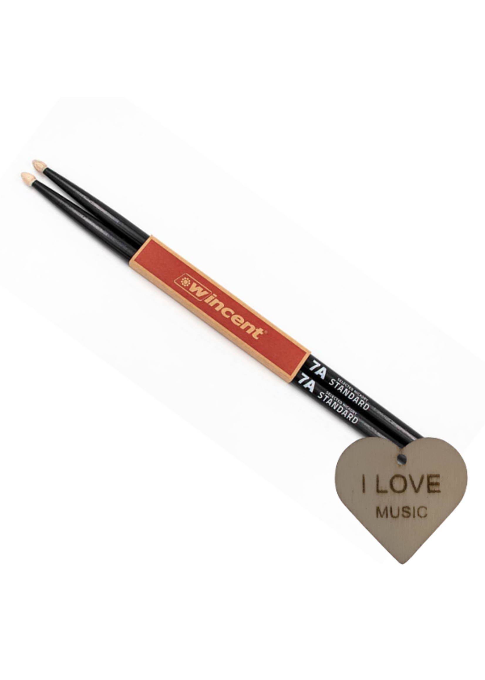 Specter Wincent 7A Black Drumstokken - Lichtgewicht en Duurzaam - Met Specter Sleutelhanger