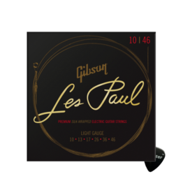 Gibson Gibson Les Paul Gitaarsnaren Elektrische Gitaar Premium Silk Wrapped Ultra Light (10-46) + Specter Plectrum – Topkwaliteit en Duurzaamheid