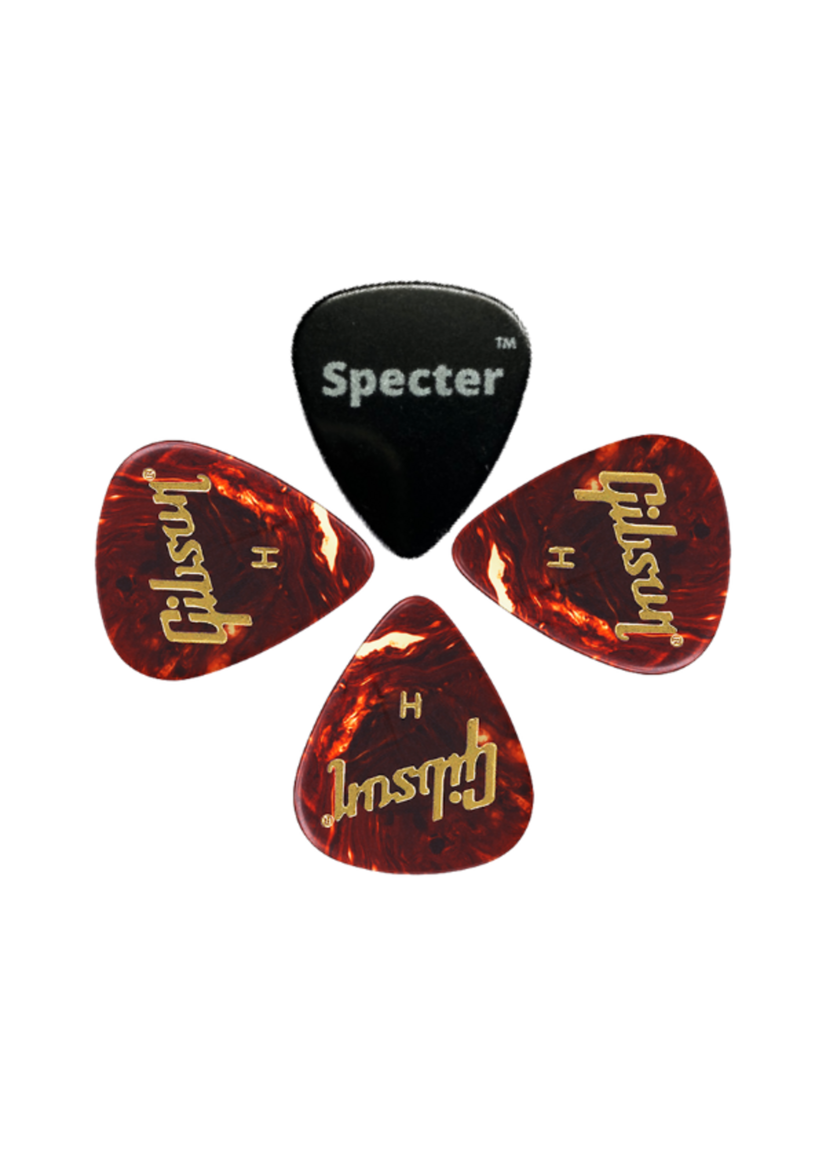 Gibson Gibson Plectrum Set voor Gitaar - Heavy 3 Stuks + Specter Plectrum - Duurzaam en Krachtig voor Gitaarspelers