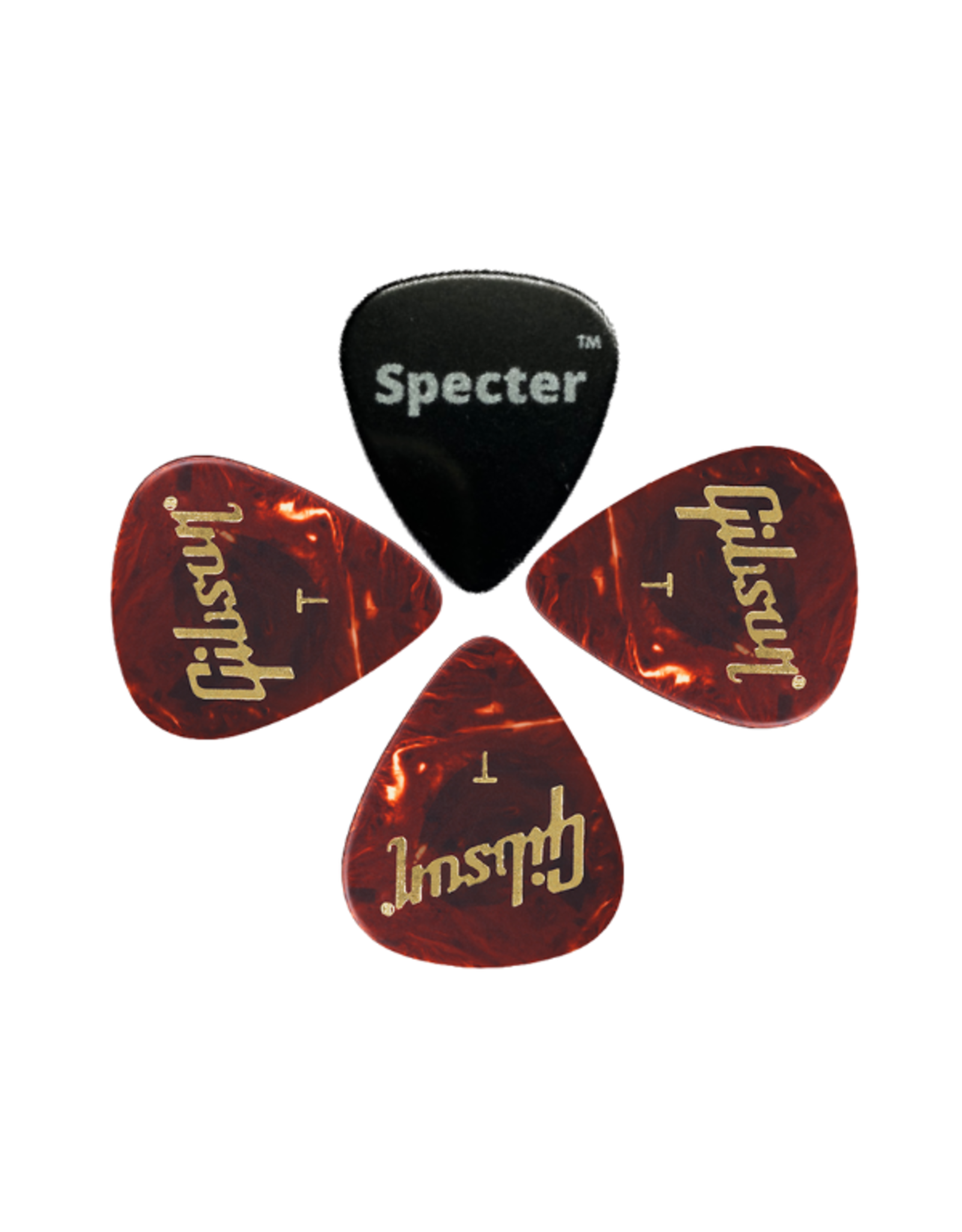 Gibson Gibson Plectrum Set (Thin) – 3 Stuks + Specter Plectrum - Lichtgewicht en Nauwkeurig voor Gitaarspelers