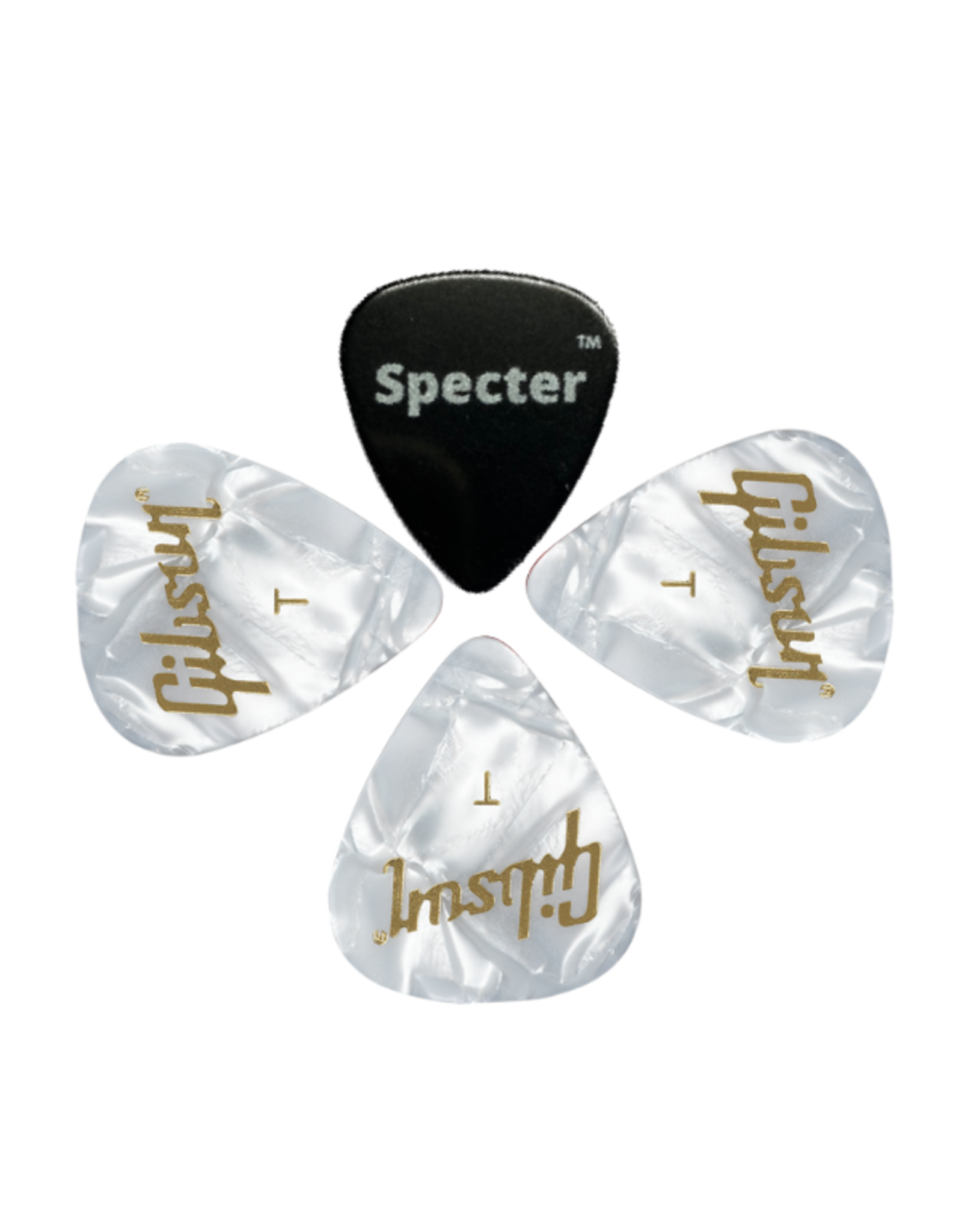 Gibson Gibson Plectrum Set (Thin) – 3 Stuks + Specter Plectrum - Lichtgewicht en Nauwkeurig voor Gitaarspelers