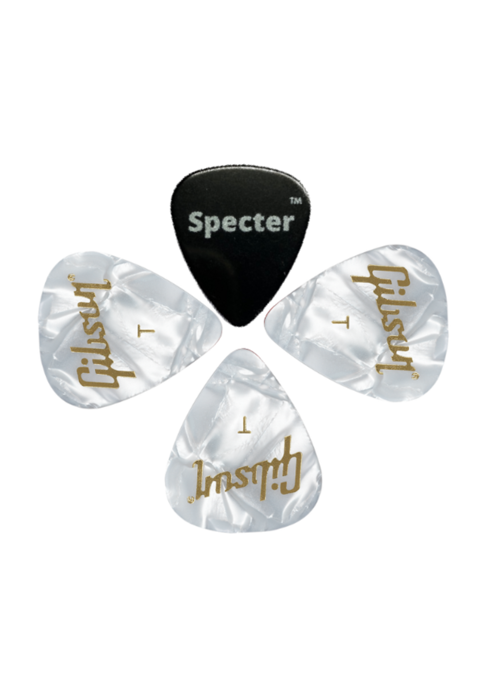 Gibson Gibson Plectrum Set (Thin) – 3 Stuks + Specter Plectrum - Lichtgewicht en Nauwkeurig voor Gitaarspelers