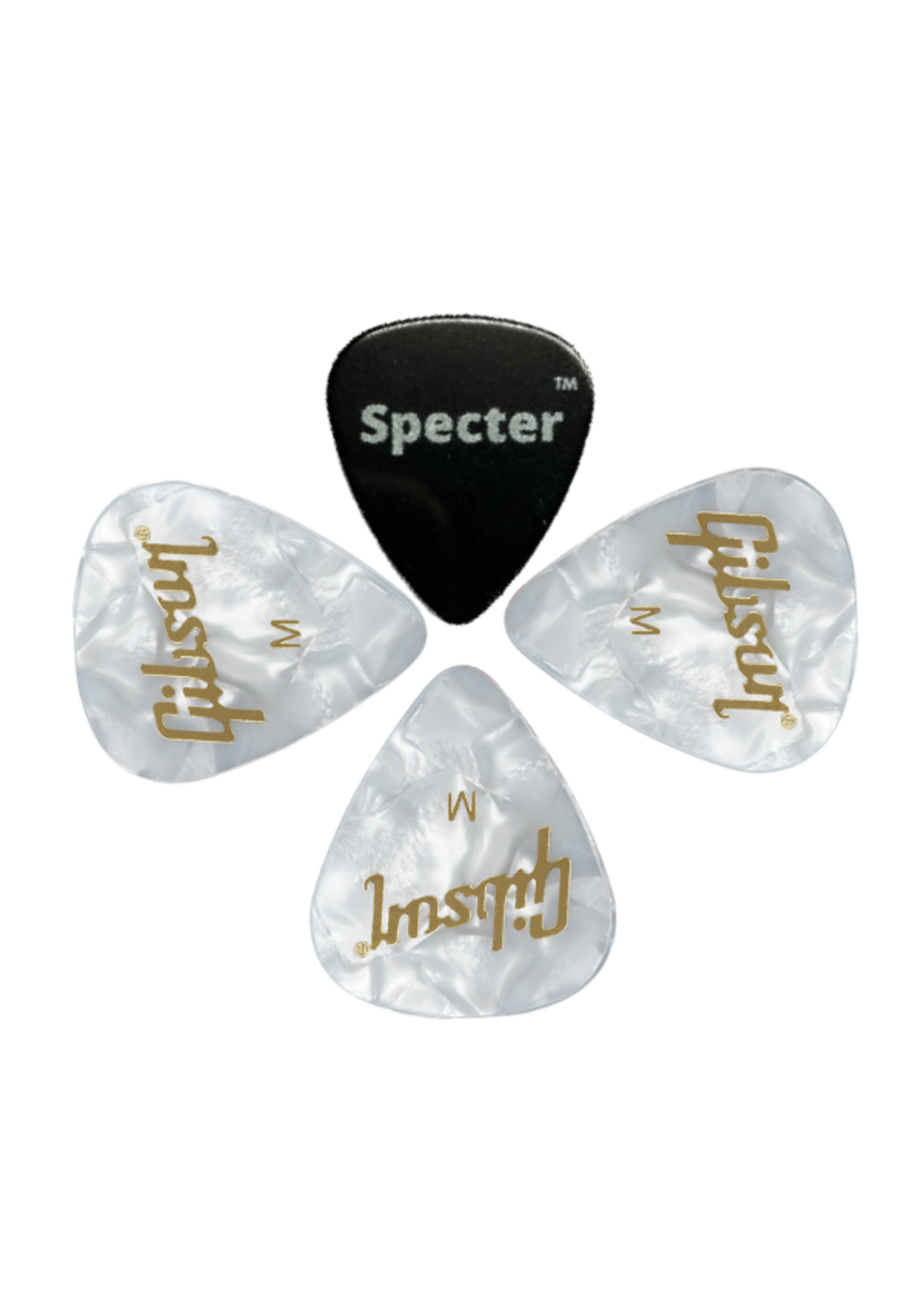 Gibson Gibson Plectrum Set voor Gitaar - Medium 3 Stuks (0.73mm) + Specter Plectrum - Hoge Kwaliteit voor Gitaarspelers