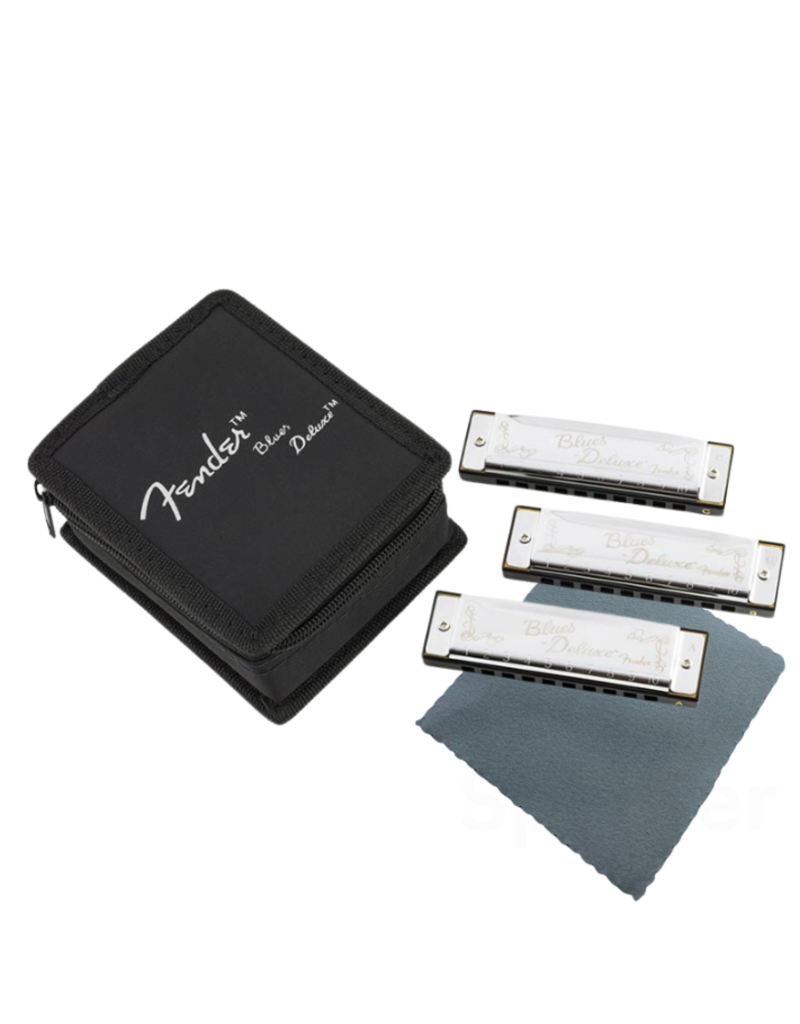 Fender Fender Blues Mondharmonica Set - 3 Stuks in C, G, A + Luxe Specter Polijstdoekje