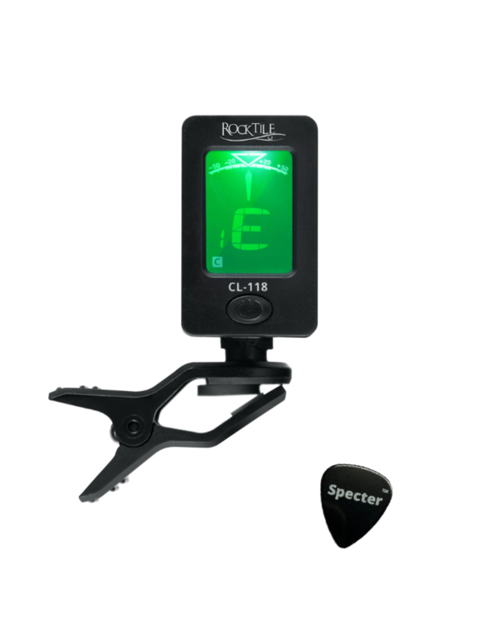 Rocktile Rocktile CL-118 Chromatisch Clip Stemapparaat – Voor Gitaar, Bas, Ukulele & Viool +  Specter Plectrum