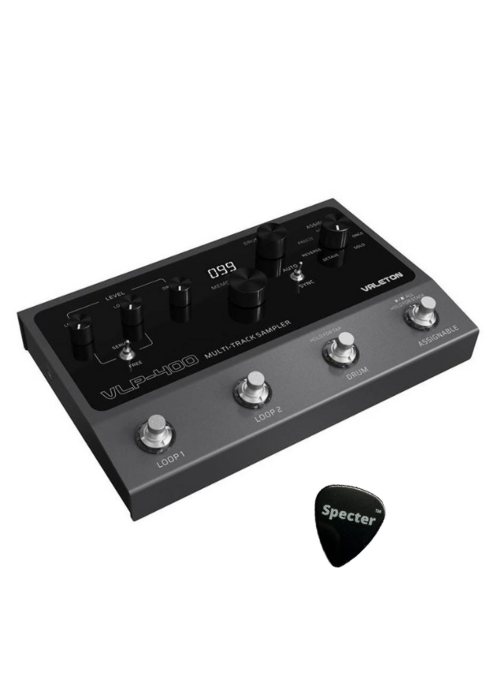 Valeton Valeton VLP-400 Stereo Looper Pedal met Drumritmes & Effecten – 32-bit Multi-Track Loopstation | Inclusief Specter Plectrum