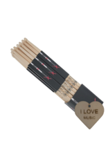 gewa Gewa Pure 7A Drumstokken – 12 Paar Houten Drumsticks met Specter Drum Sleutelhanger | Lichtgewicht & Veelzijdig | Voor Beginners & Gevorderden