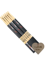 gewa  Gewa Pure 5A Drumstokken – 12 Paar Houten Drumsticks met Specter Drum Sleutelhanger | Allround Drumstokken voor Rock, Pop & Meer