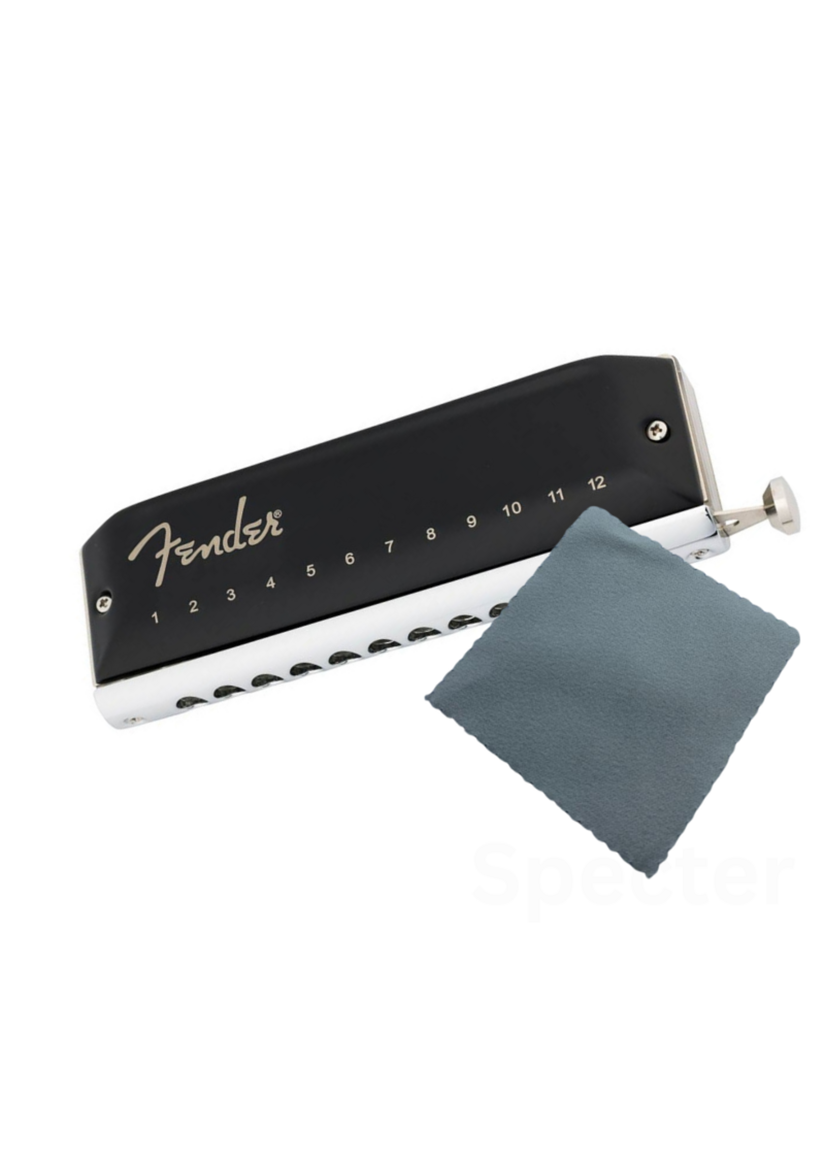 Fender Fender Groove Pro Chromatische Mondharmonica – 12 Gaten – Toonsoort C – Incl. Specter Poetsdoekje – Valveless Design – Professionele Kwaliteit