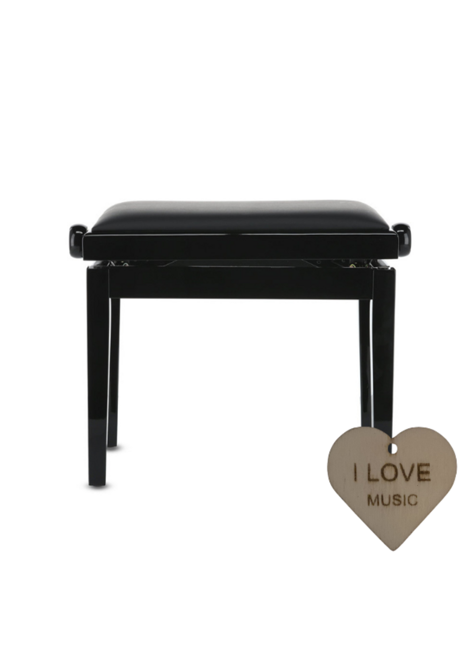 Specter Specter Pianobank Deluxe Vinyl – Mat Zwart, Verstelbaar, Duitse Kwaliteit + Sleutelhanger