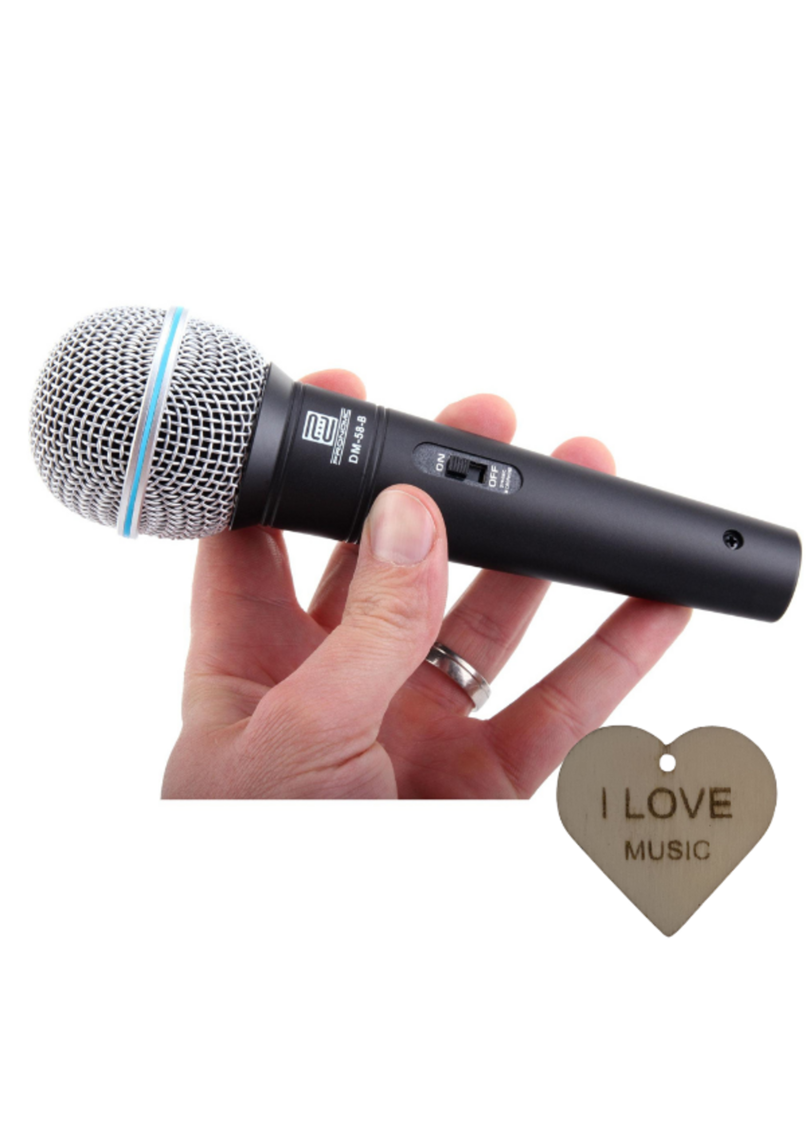 Pronomic Pronomic DM-58-B Dynamische Vocaalmicrofoon met Schakelaar + Specter Sleutelhanger