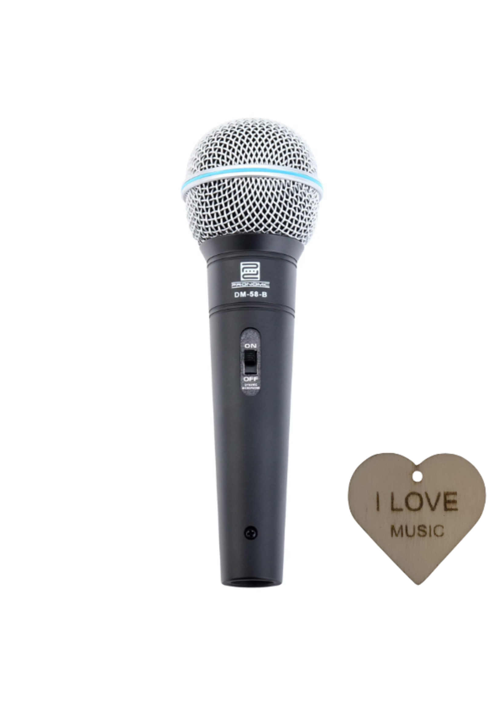 Pronomic Pronomic DM-58-B Dynamische Vocaalmicrofoon met Schakelaar + Specter Sleutelhanger