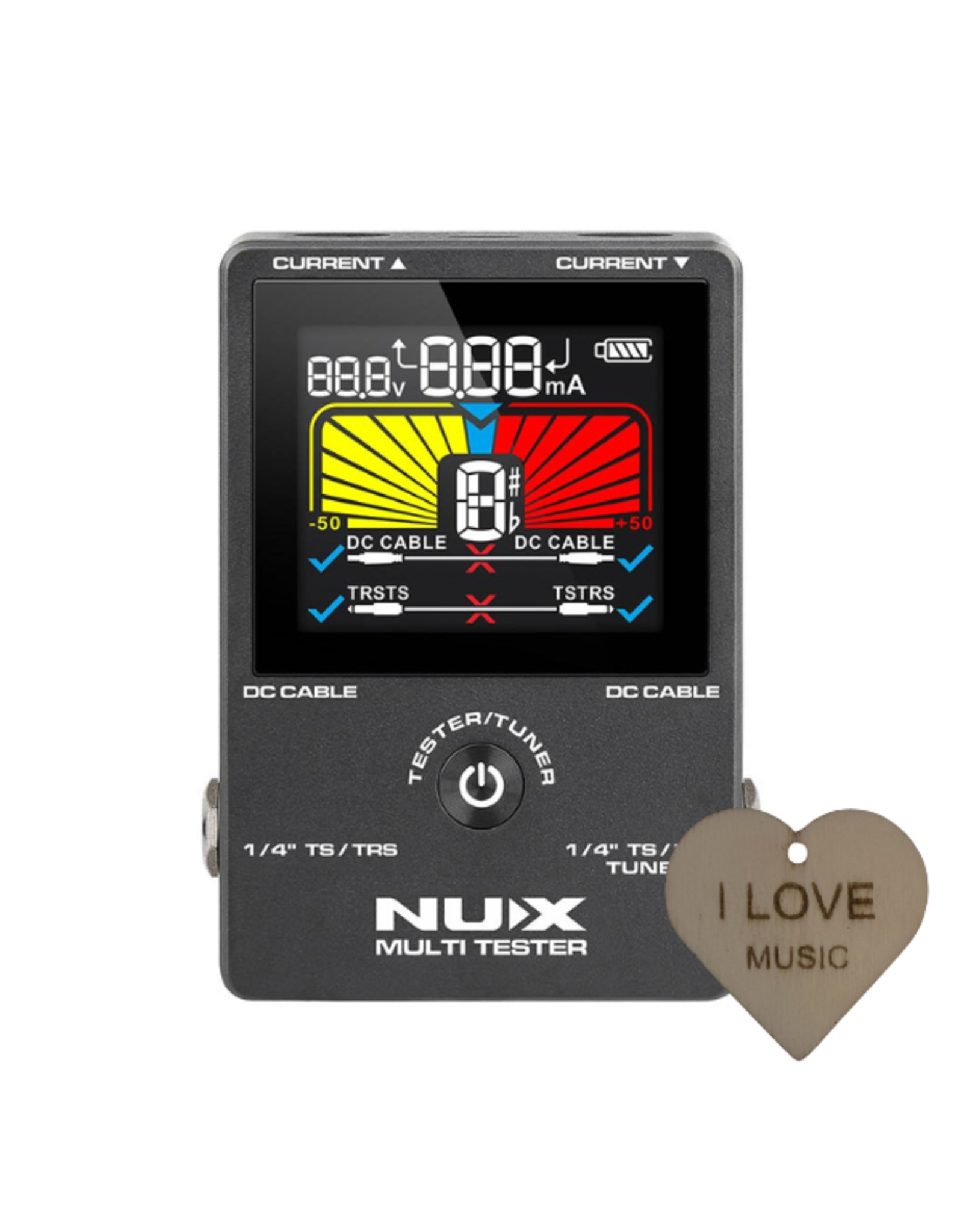 NUX NUX NMT-1 4-in-1 Multi Tester voor Audio en DC Kabels – Inclusief Sleutelhanger