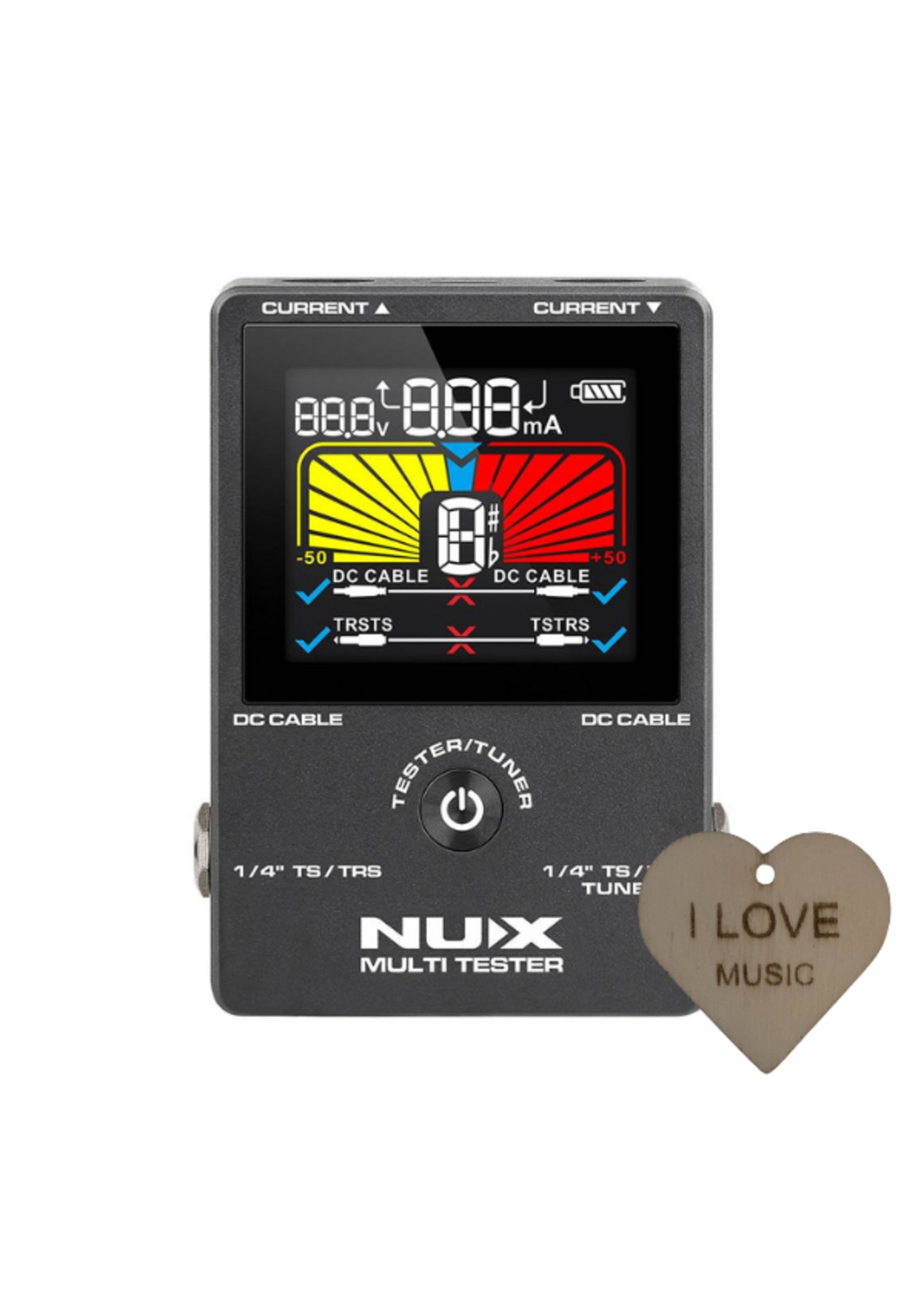 NUX NUX NMT-1 4-in-1 Multi Tester voor Audio en DC Kabels – Inclusief Sleutelhanger