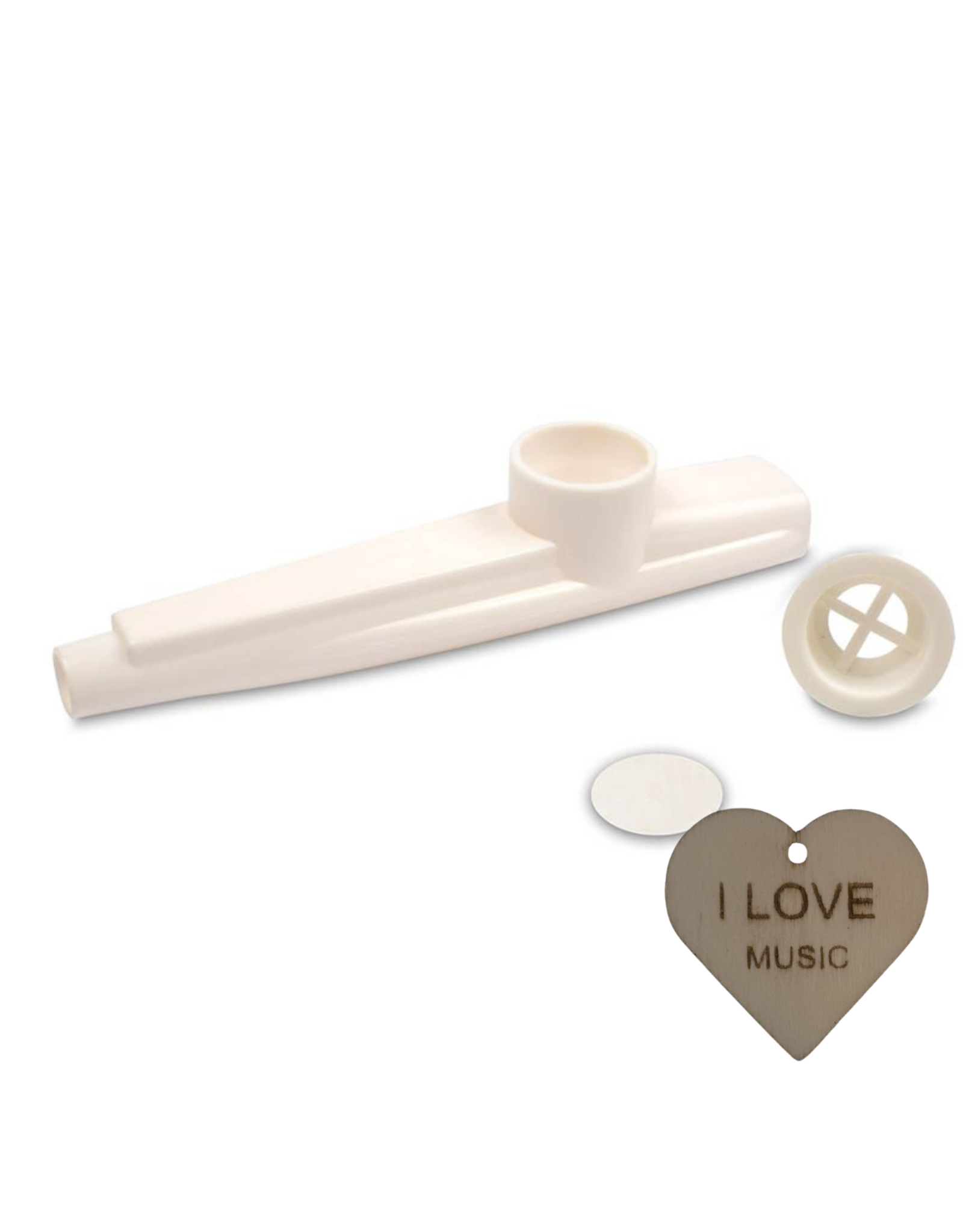 Cascha Cascha kazoo wit – lichtgewicht muziekinstrument + Specter sleutelhanger