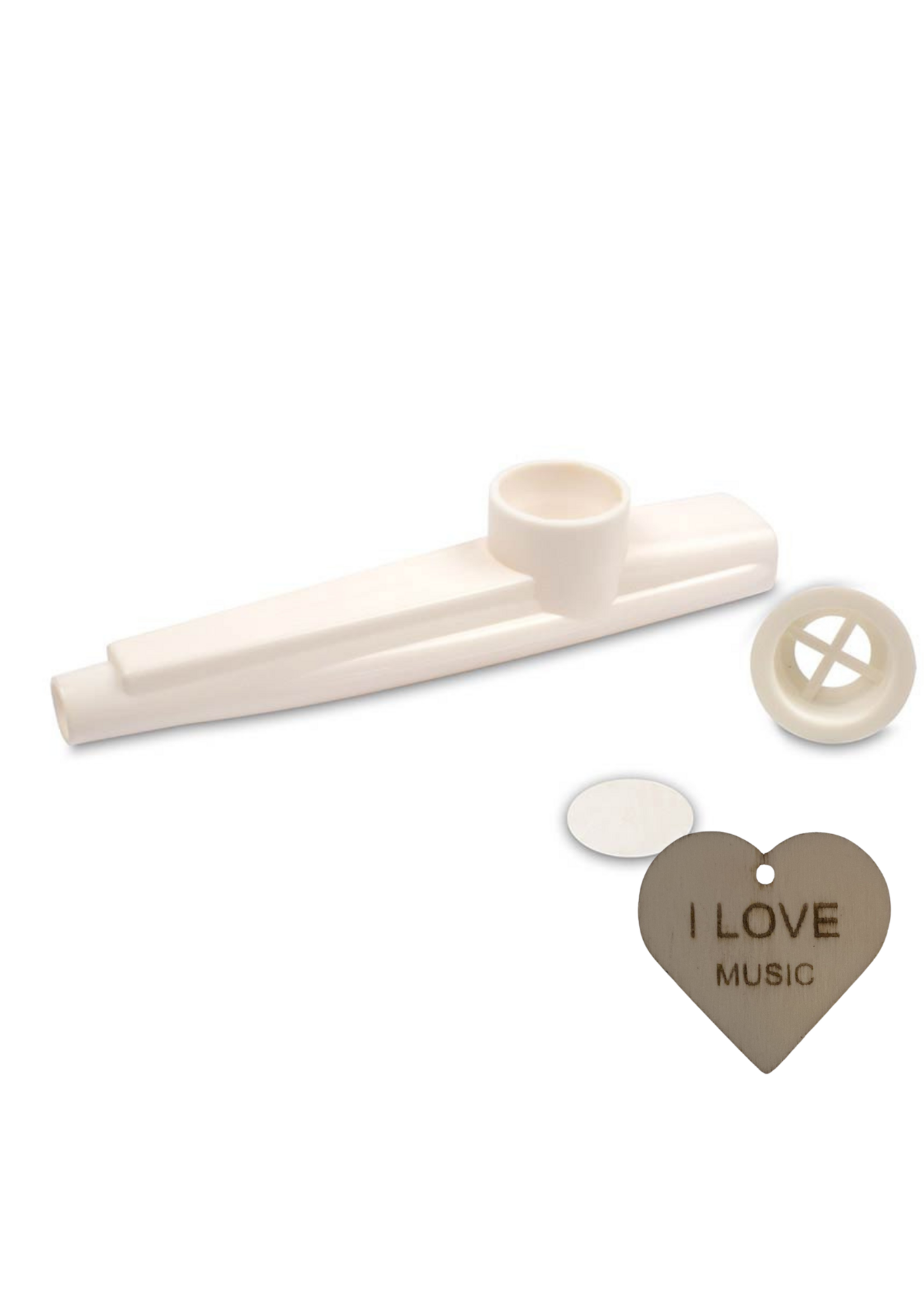 Cascha Cascha kazoo wit – lichtgewicht muziekinstrument + Specter sleutelhanger