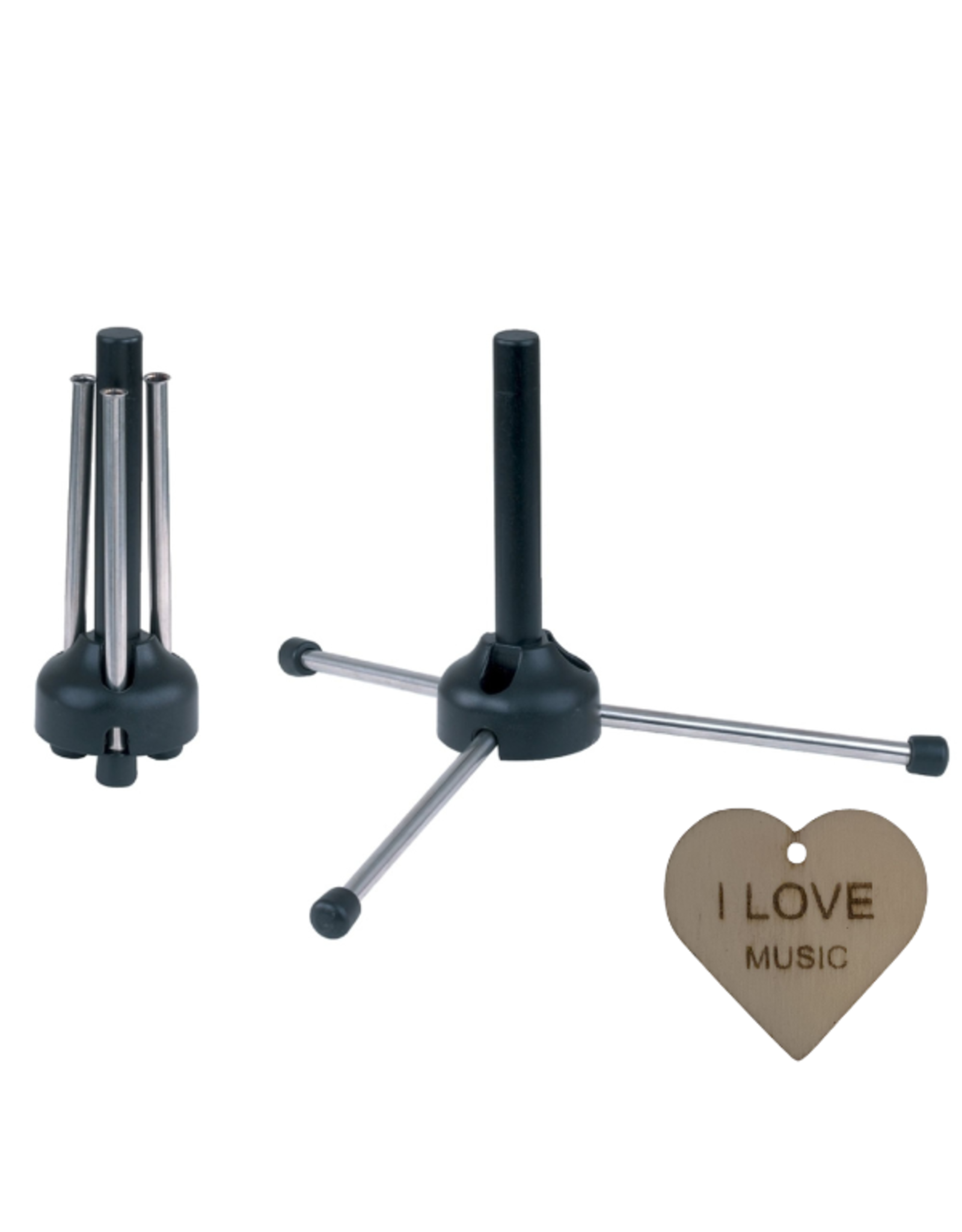 gewa Gewa dwarsfluit standaard – stabiele fluit houder zwart + Specter sleutelhanger