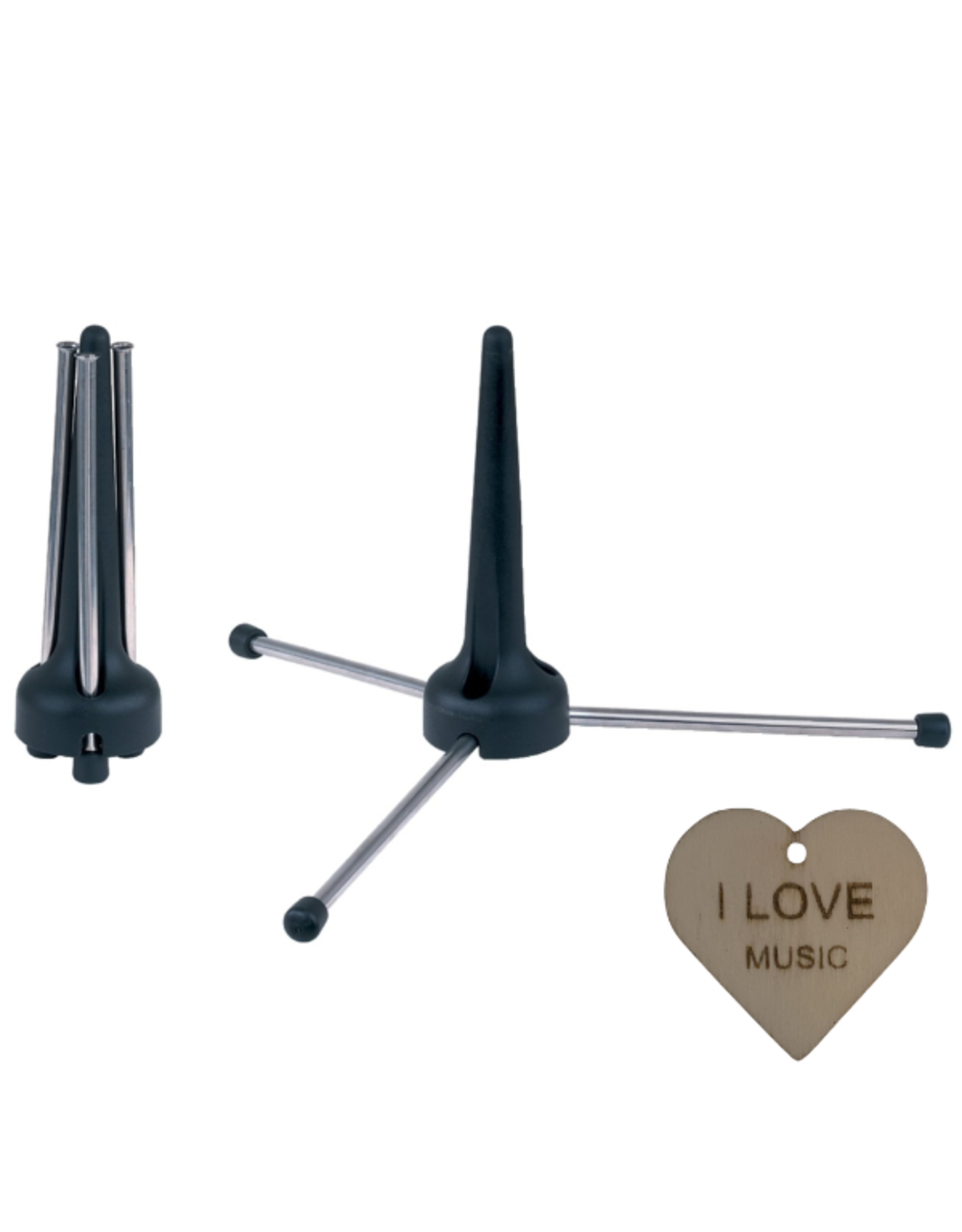 gewa Gewa klarinet standaard – opvouwbare driepoot met kunststof kegel + Specter sleutelhanger