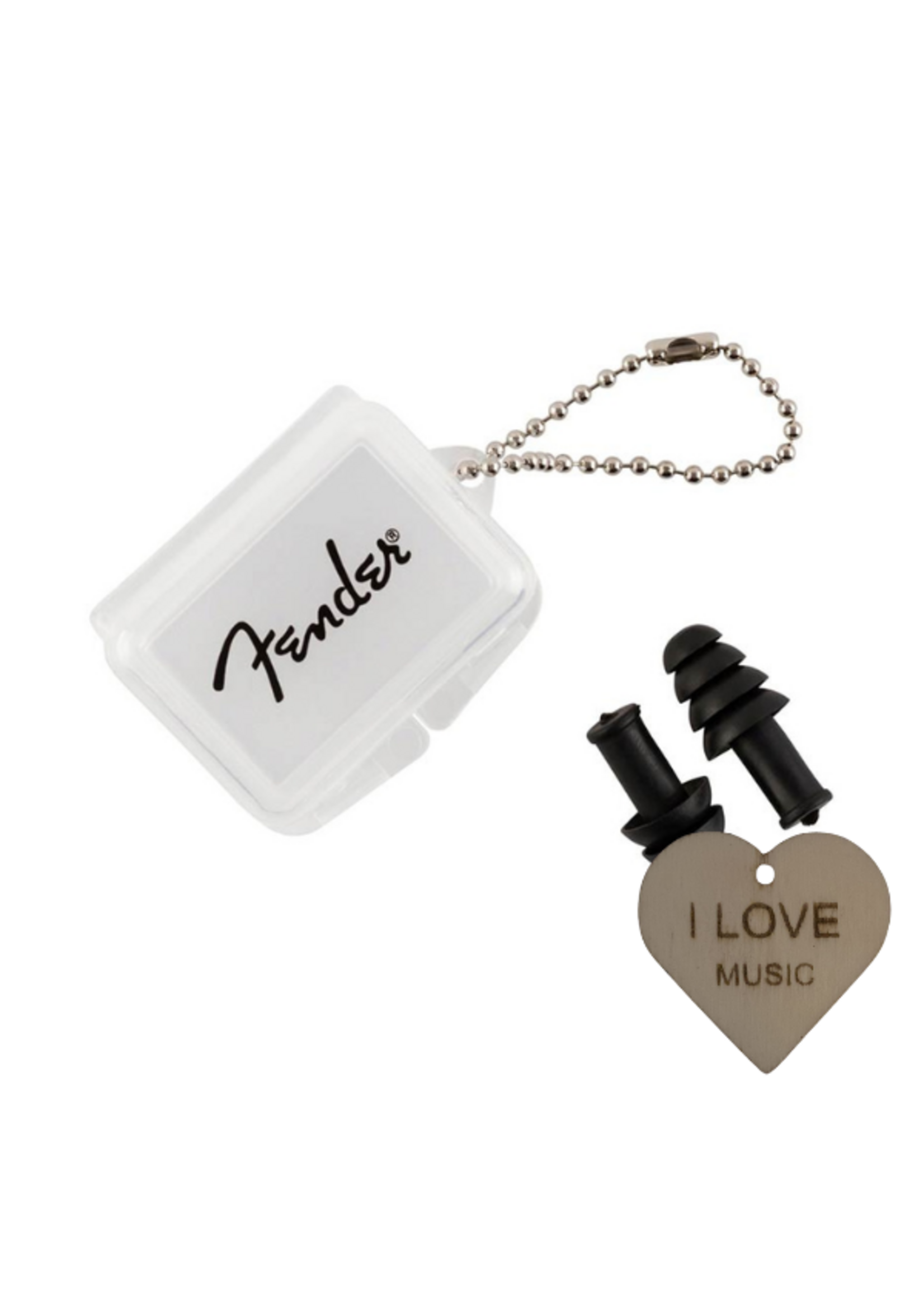 Fender Fender siliconen gehoorbeschermers – 27dB oordoppen met opbergbakje en Specter sleutelhanger