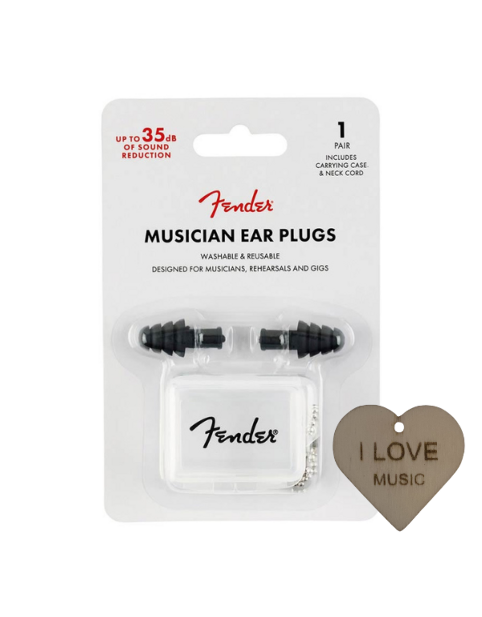 Fender Fender siliconen gehoorbeschermers – 27dB oordoppen met opbergbakje en Specter sleutelhanger