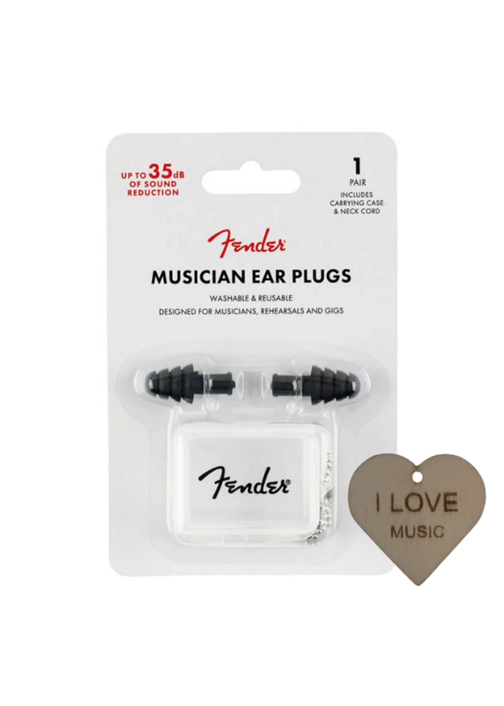 Fender Fender siliconen gehoorbeschermers – 27dB oordoppen met opbergbakje en Specter sleutelhanger