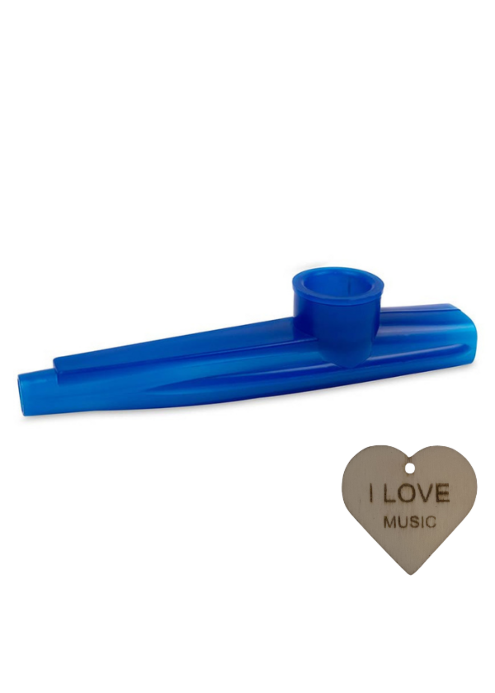 Cascha Cascha kazoo blauw – lichtgewicht muziekinstrument + Specter sleutelhanger