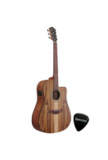 Ibanez Ibanez V40WSCE-OPB elektrisch-akoestische dreadnought gitaar wit Siris met Specter sleutelhanger