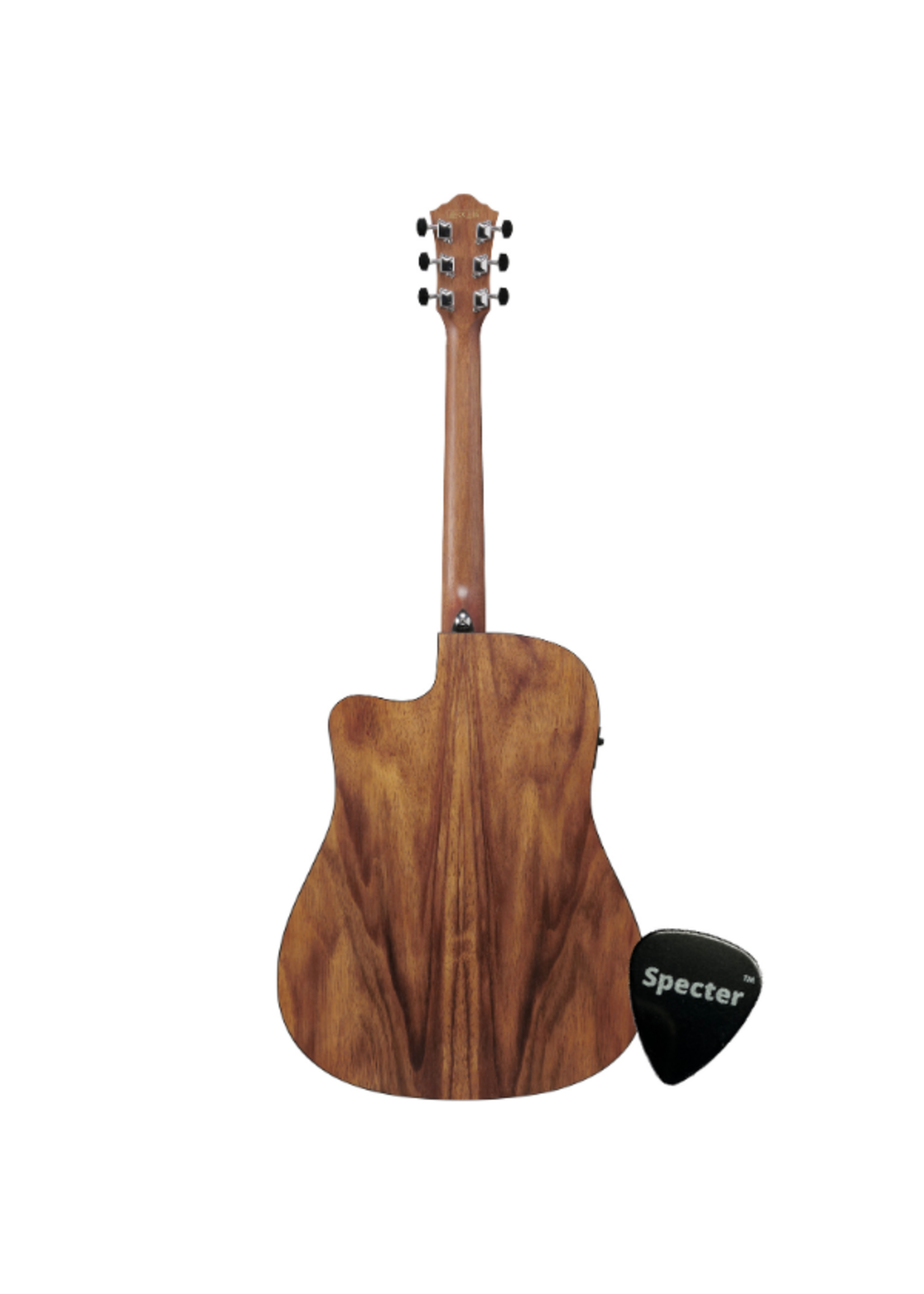 Ibanez Ibanez V40WSCE-OPB elektrisch-akoestische dreadnought gitaar wit Siris met Specter sleutelhanger