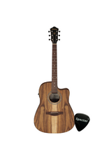 Ibanez Ibanez V40WSCE-OPB elektrisch-akoestische dreadnought gitaar wit Siris met Specter sleutelhanger