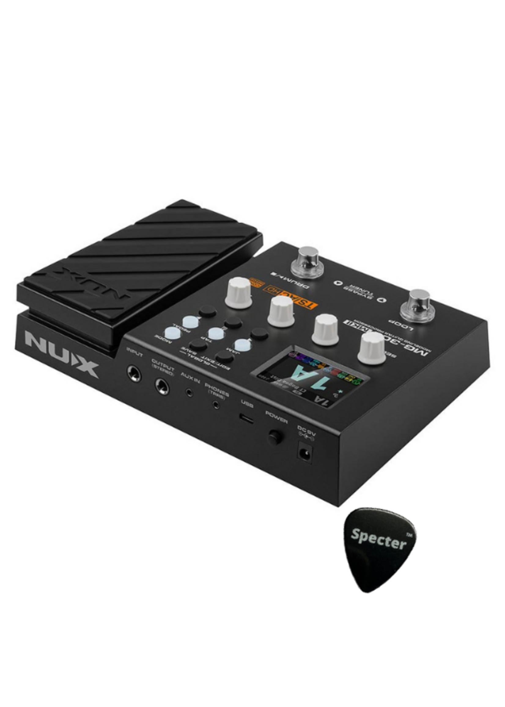 NUX NUX MG-300 MKII digitaal multi-effectpedaal met versterker modeling, cab simulatie en Specter plectrum