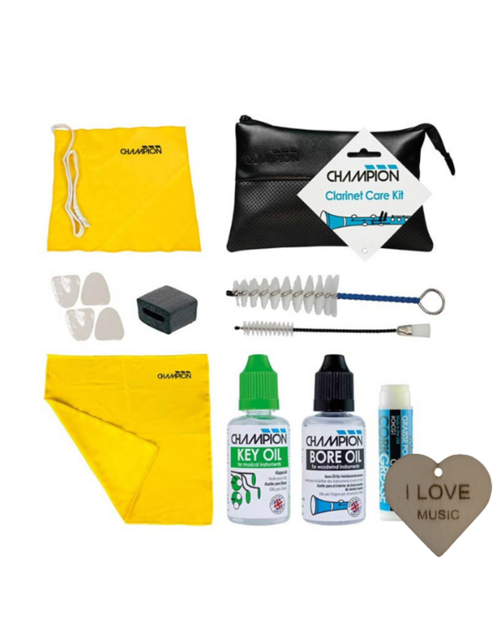 Specter Champion 9-delige klarinet onderhoudsset met etui en Specter sleutelhanger