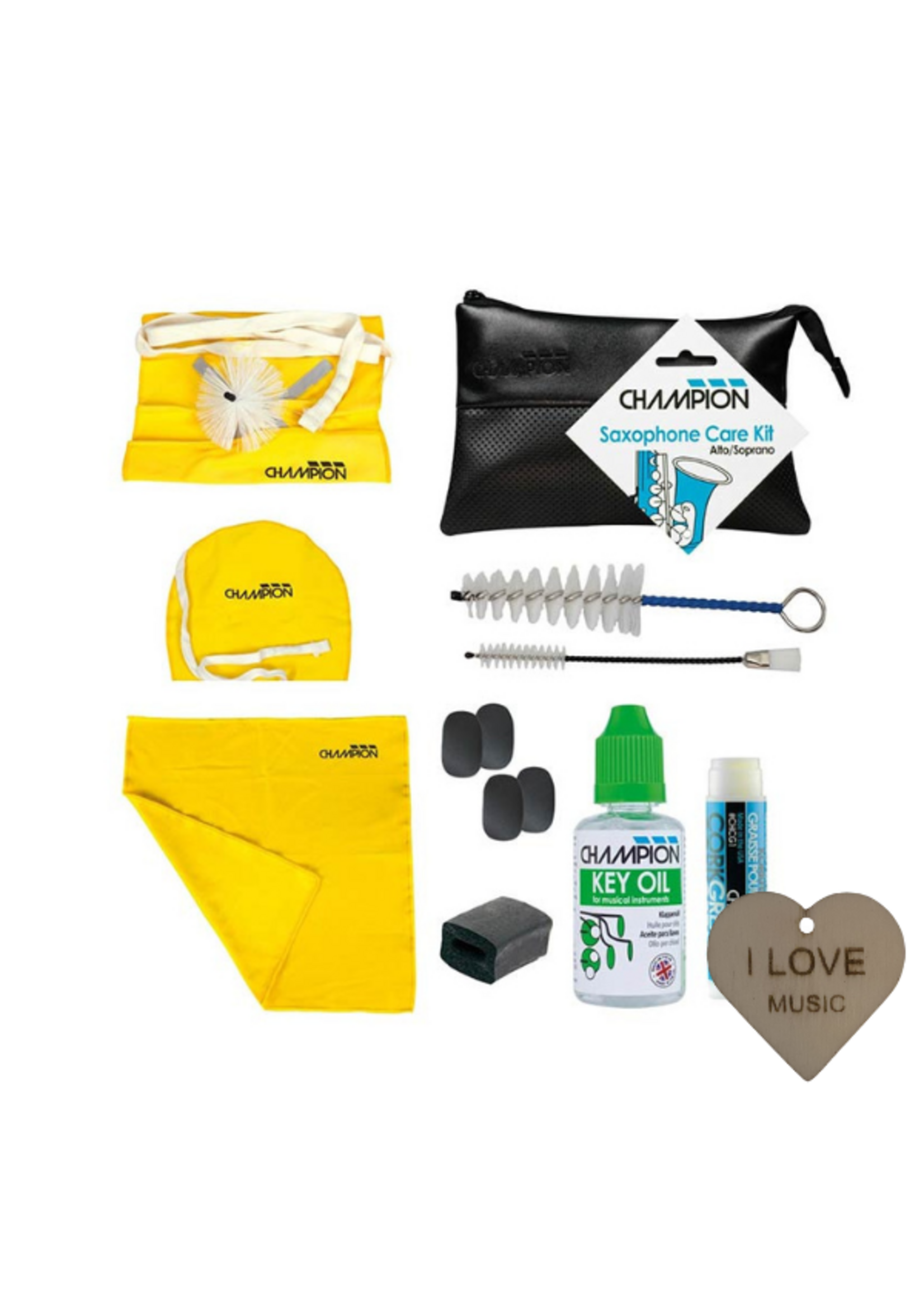 Specter Champion 9-delige tenor saxfoon onderhoudsset met Specter sleutelhanger