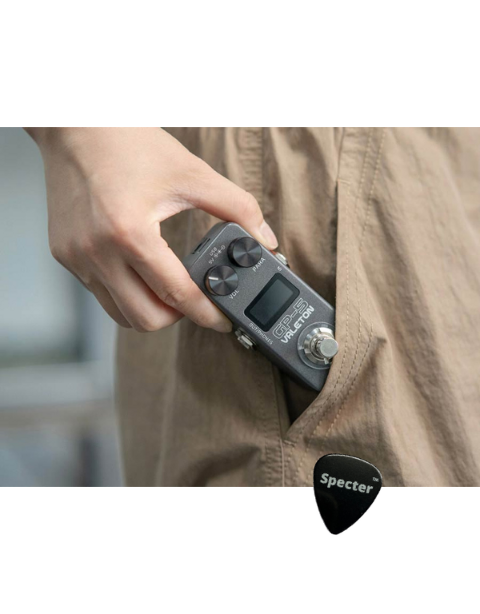 Valeton Valeton GP-5 compact multi-effectpedaal met SnapTone, IR loader en Specter plectrum