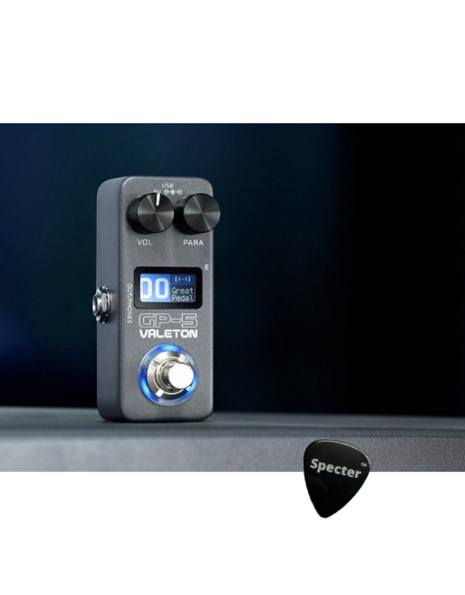 Valeton Valeton GP-5 compact multi-effectpedaal met SnapTone, IR loader en Specter plectrum