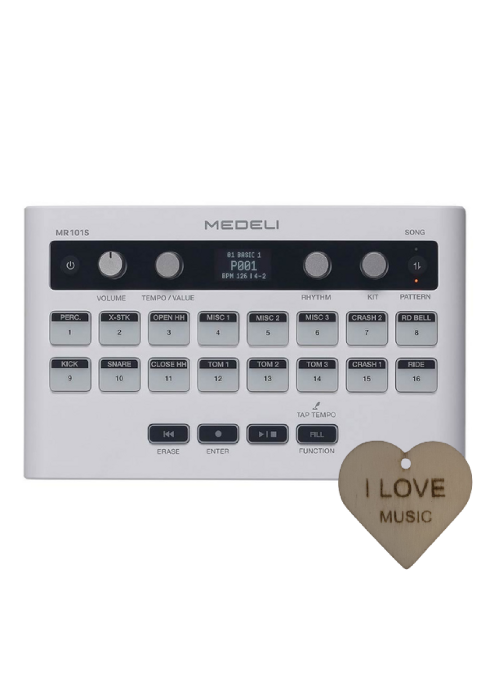 Medeli Medeli Rhythm Drum Machine - MR101 - Met Specter Sleutelhanger