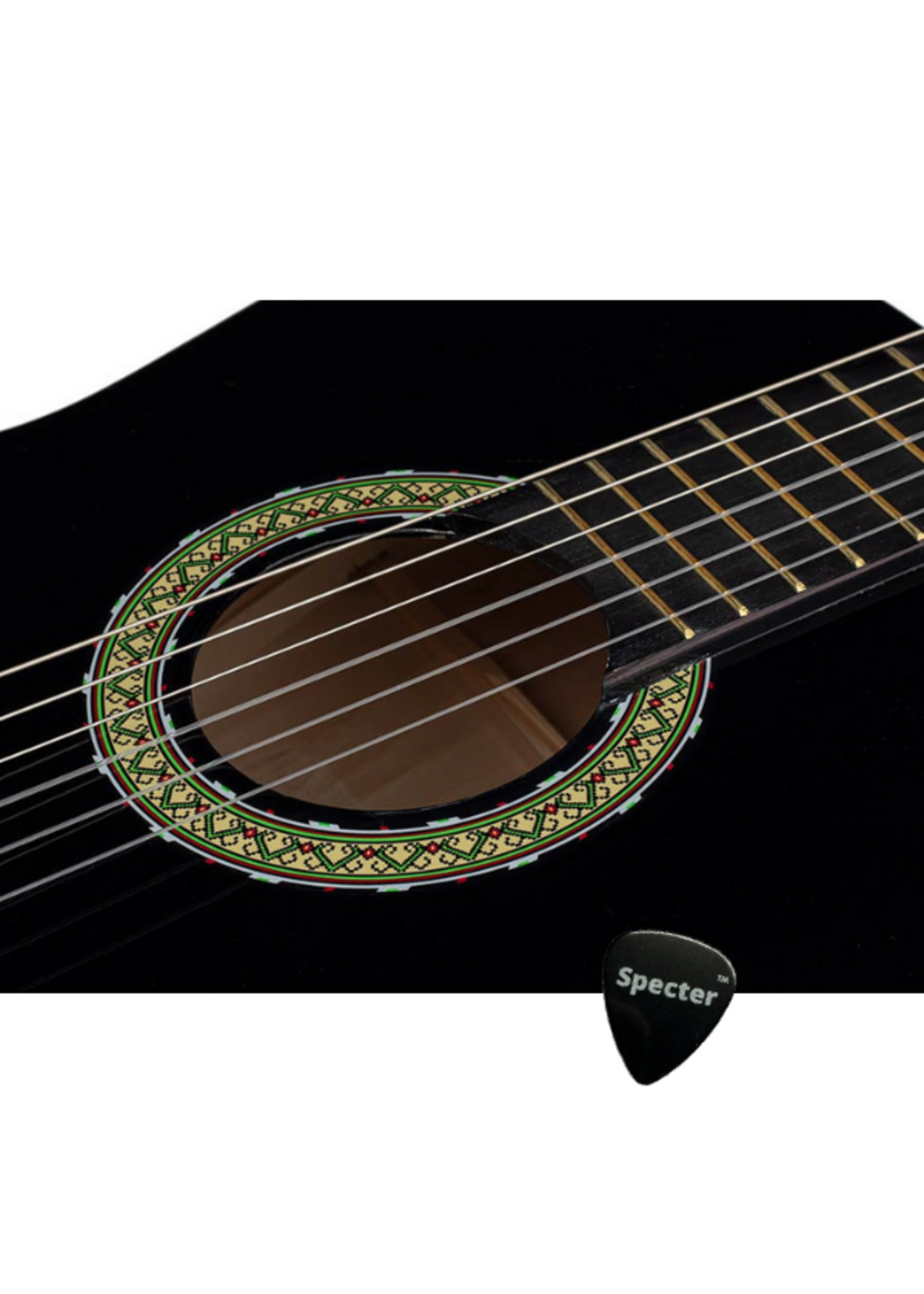 specter Antonio Martinez Klassieke Gitaar 4/4 Full Size Black met Specter Plectrum