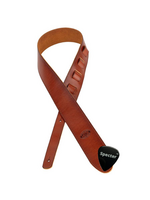 Gaucho Gaucho GST-941 Gitaarband – Europees rundleer – 6 cm – Lichtbruin – incl. Specter plectrum