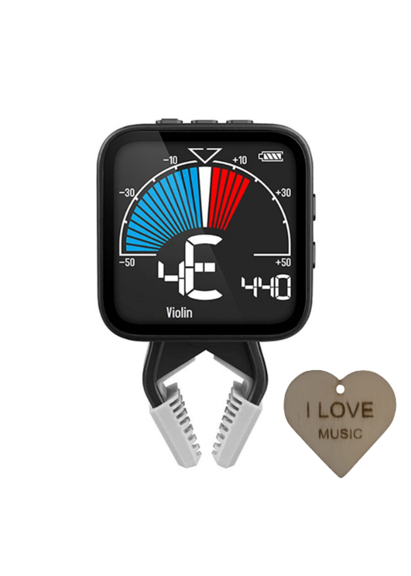 Cherub Cherub WMT-665V Clip Stemmer & Metronoom – Oplaadbaar – Viool Altviool Cello Contrabas – incl. Specter sleutelhanger