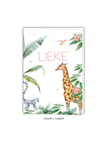 Creative Lab Amsterdam Baby Announcement Card - Giraffe Girl 105x148