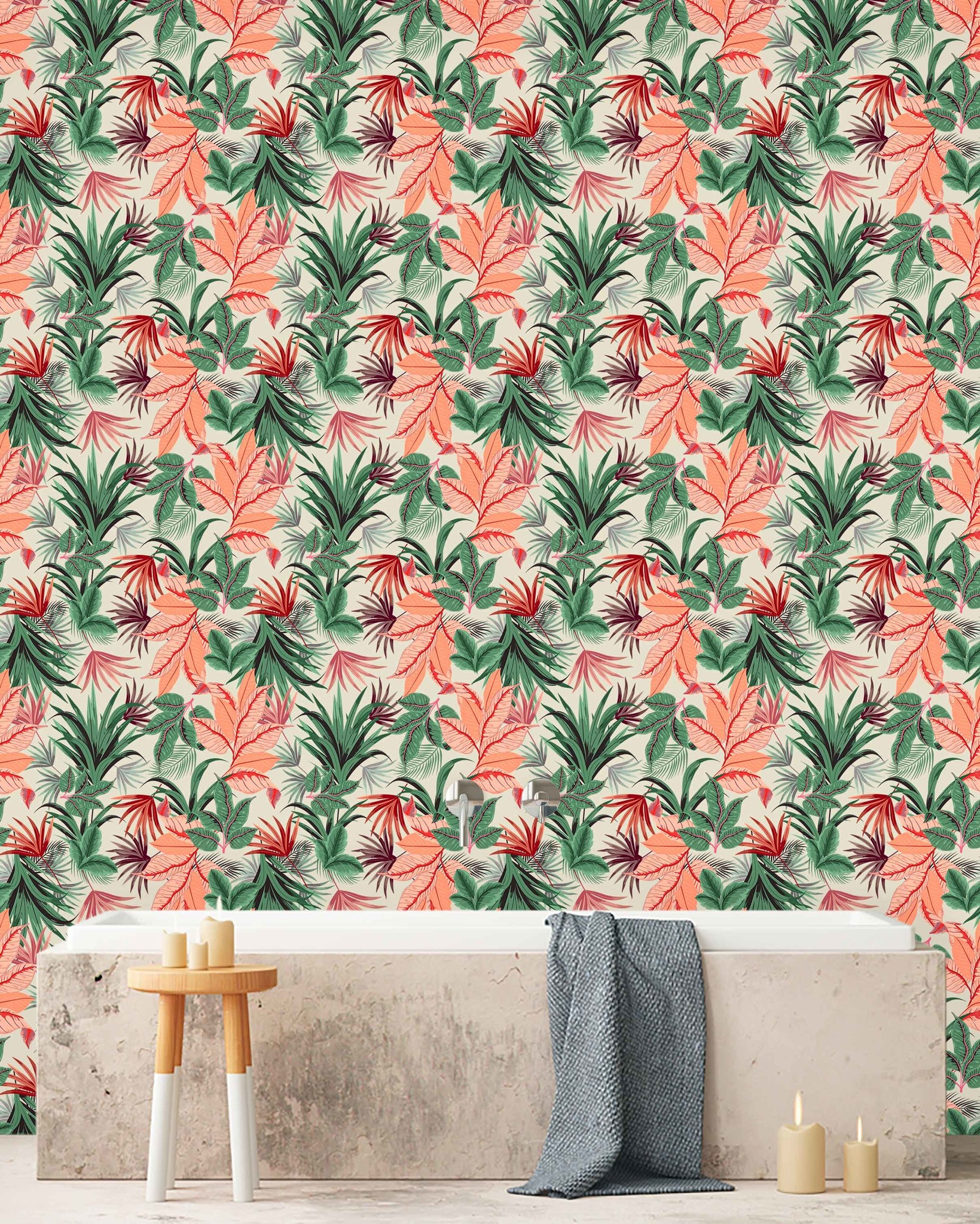Pink Jungle Bathroom Wallpaper Creative Lab Amsterdam