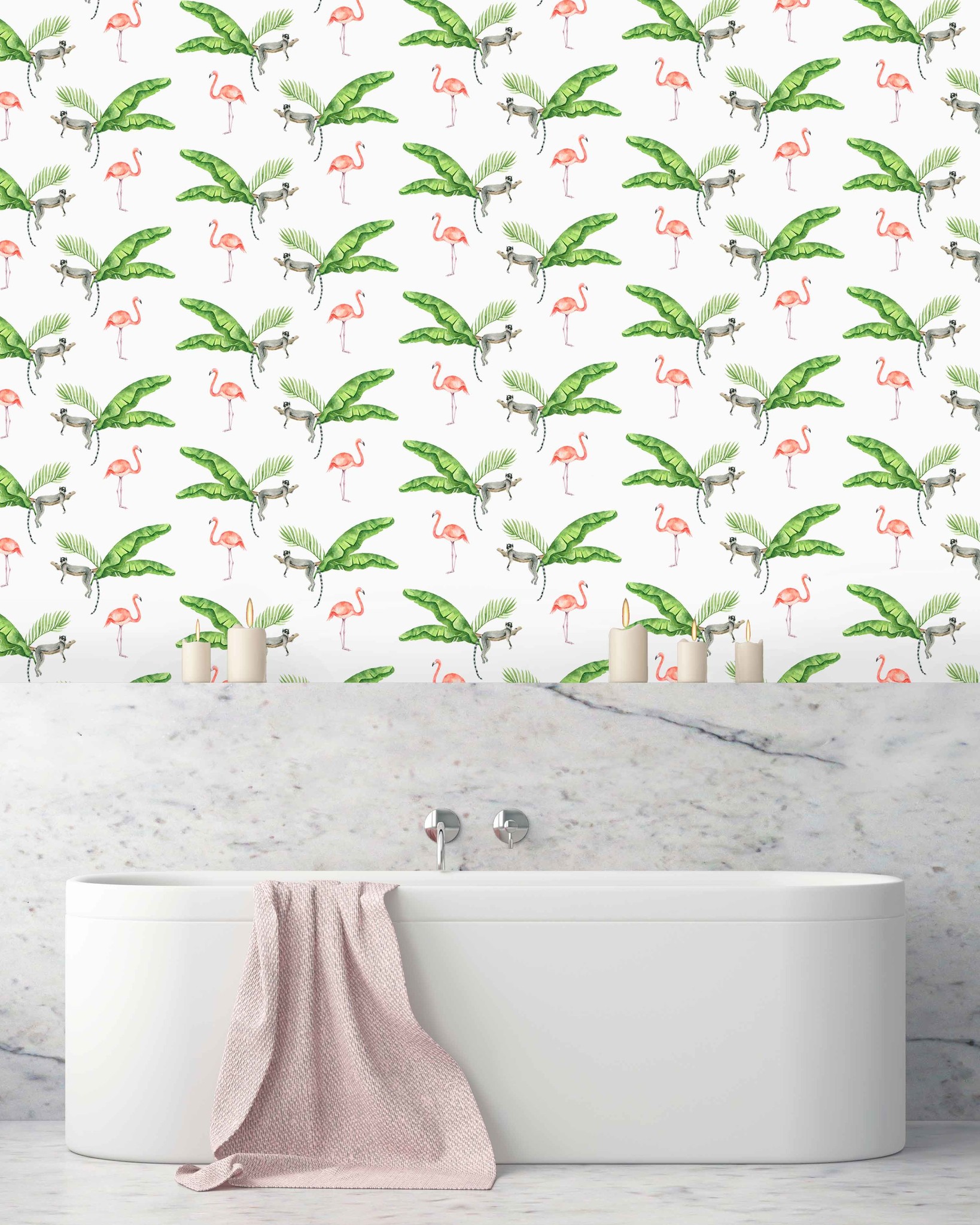 Flamingo Bathroom Wallpaper - Creative Lab Amsterdam