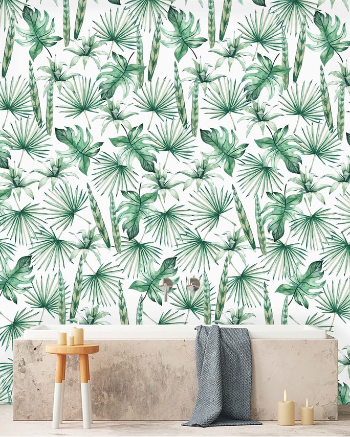 Jungle Leaves Bathroom Wallpaper - Creative Lab Amsterdam