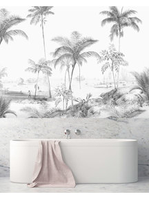 Creative Lab Amsterdam Exotic Palms Black&White Bathroom Wallpaper
