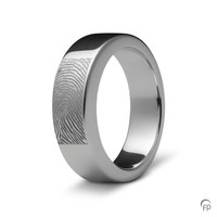 R 033.6.FP Ash jewellery ring glossy with fingerprint